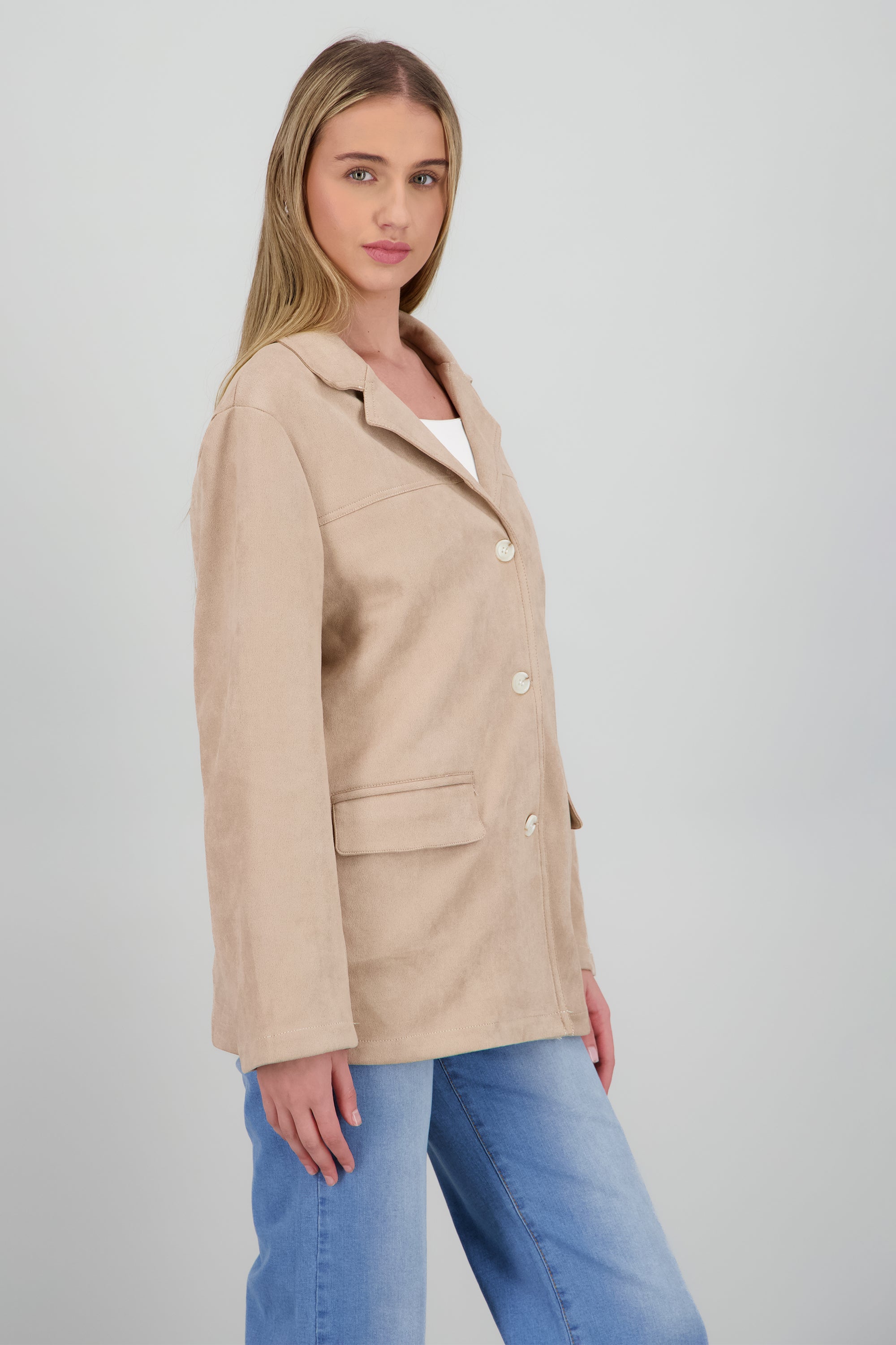 Sobrecamisa de gamuza BEIGE