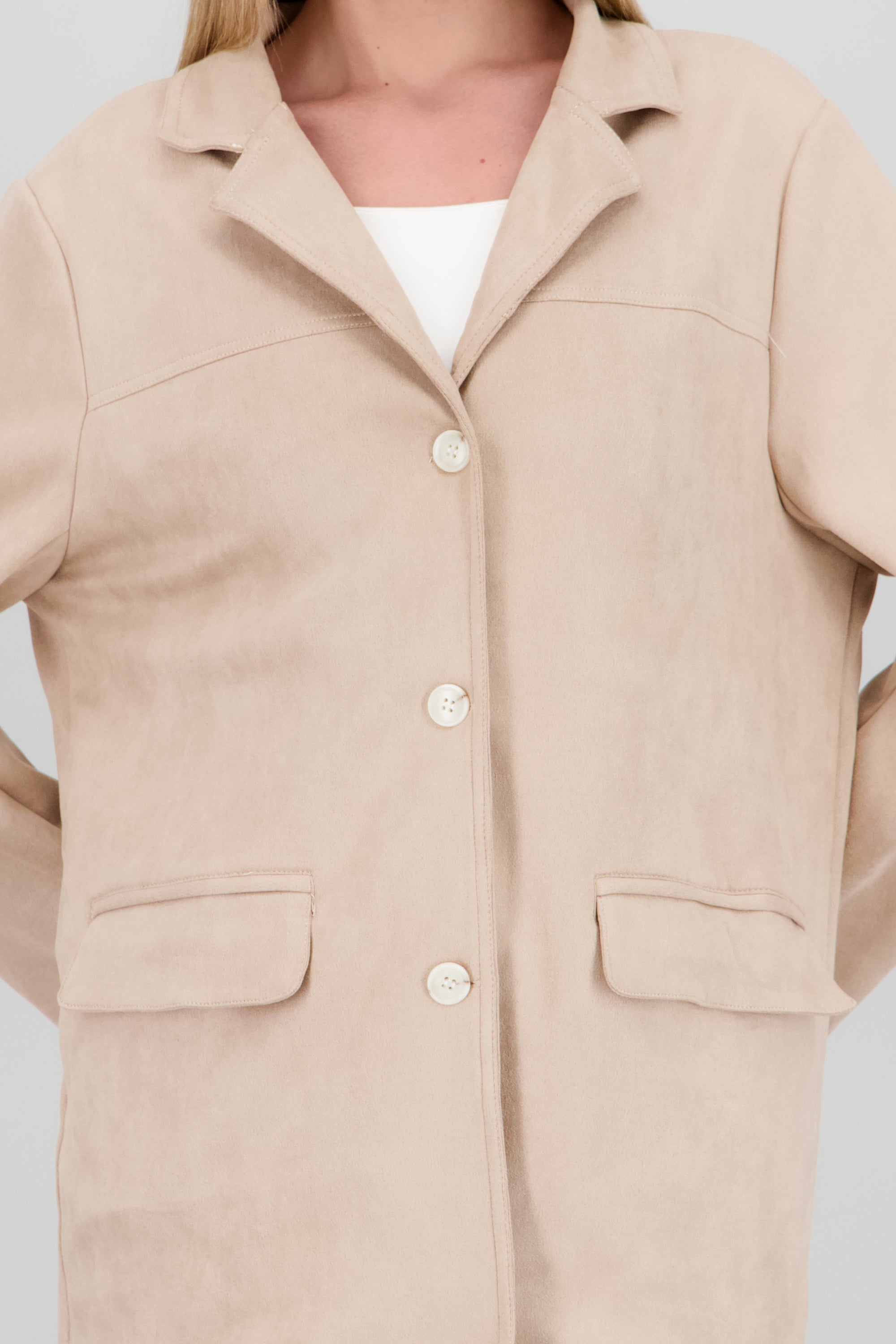 Sobrecamisa de gamuza BEIGE