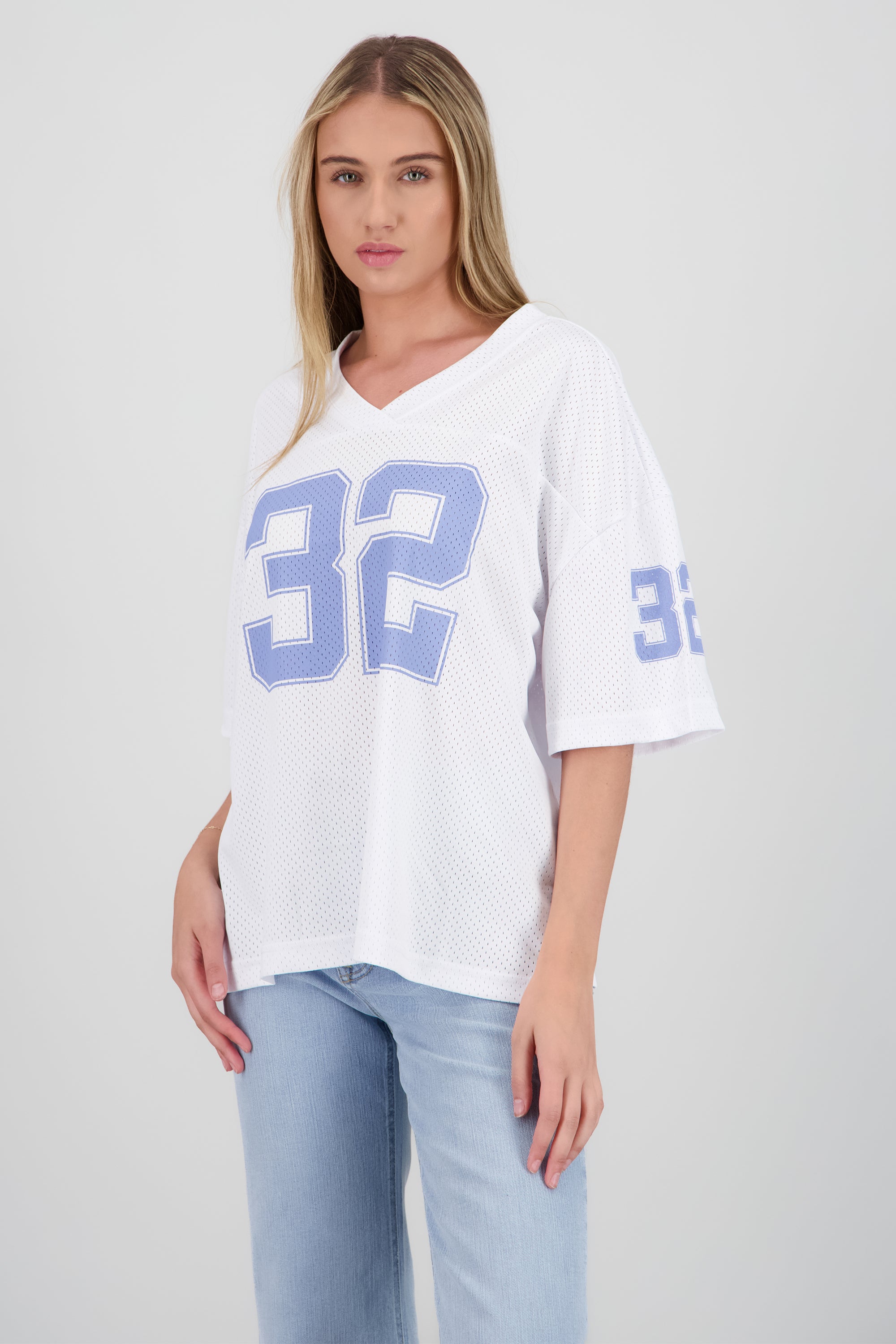 Playera tipo jersey numeros BLANCO
