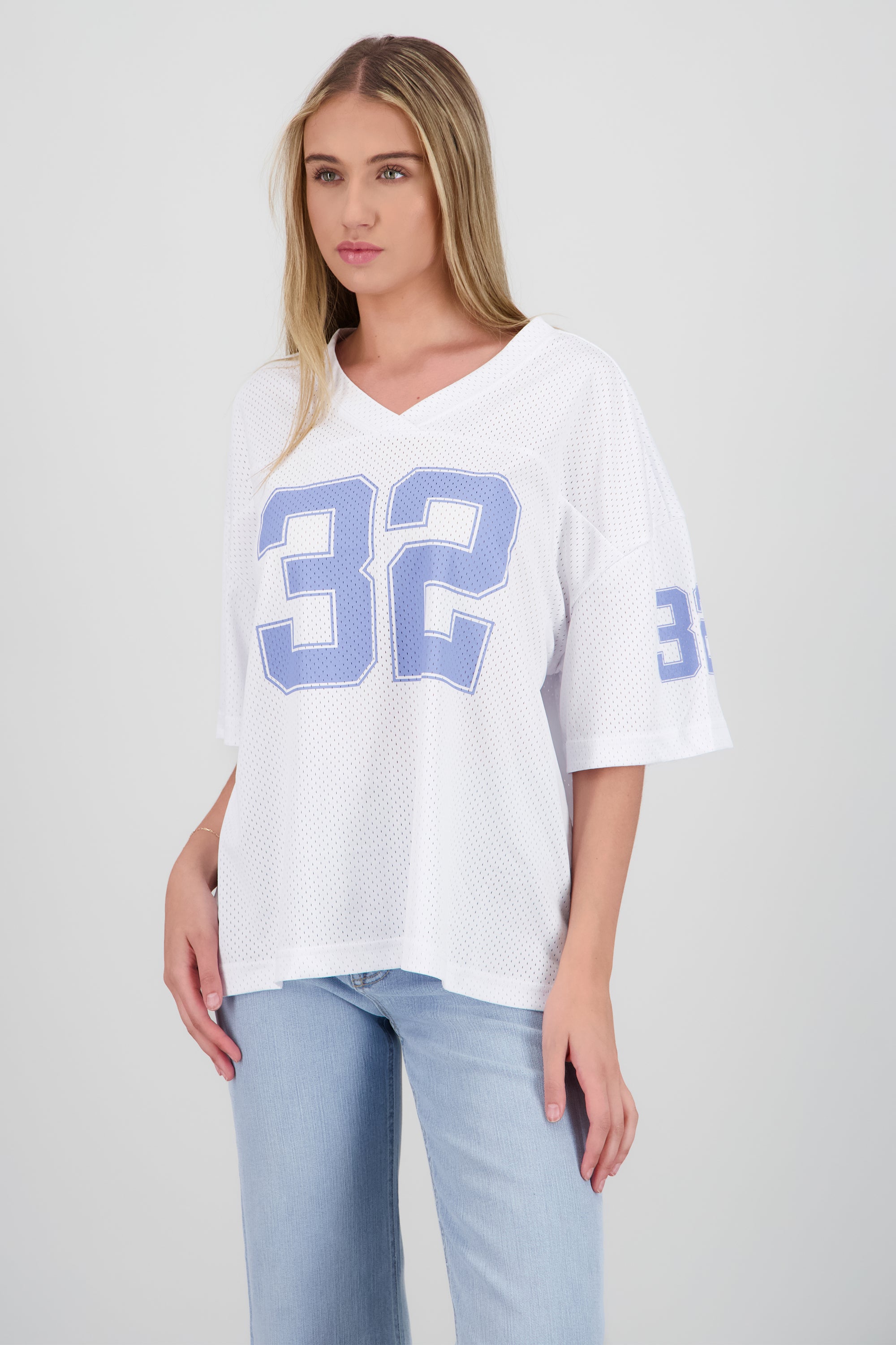 Playera tipo jersey numeros BLANCO