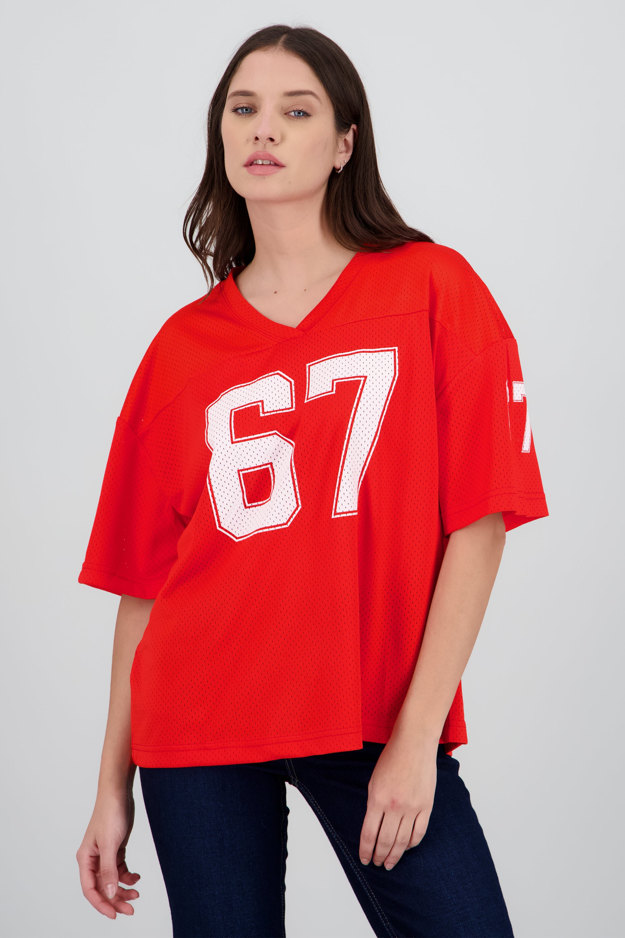 Playera tipo jersey numeros ROJO