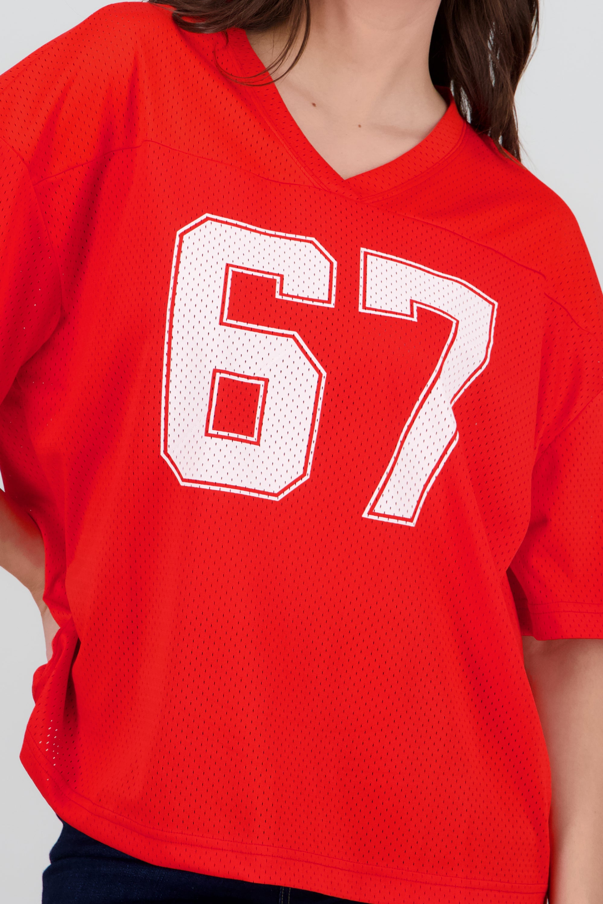 Playera tipo jersey numeros ROJO