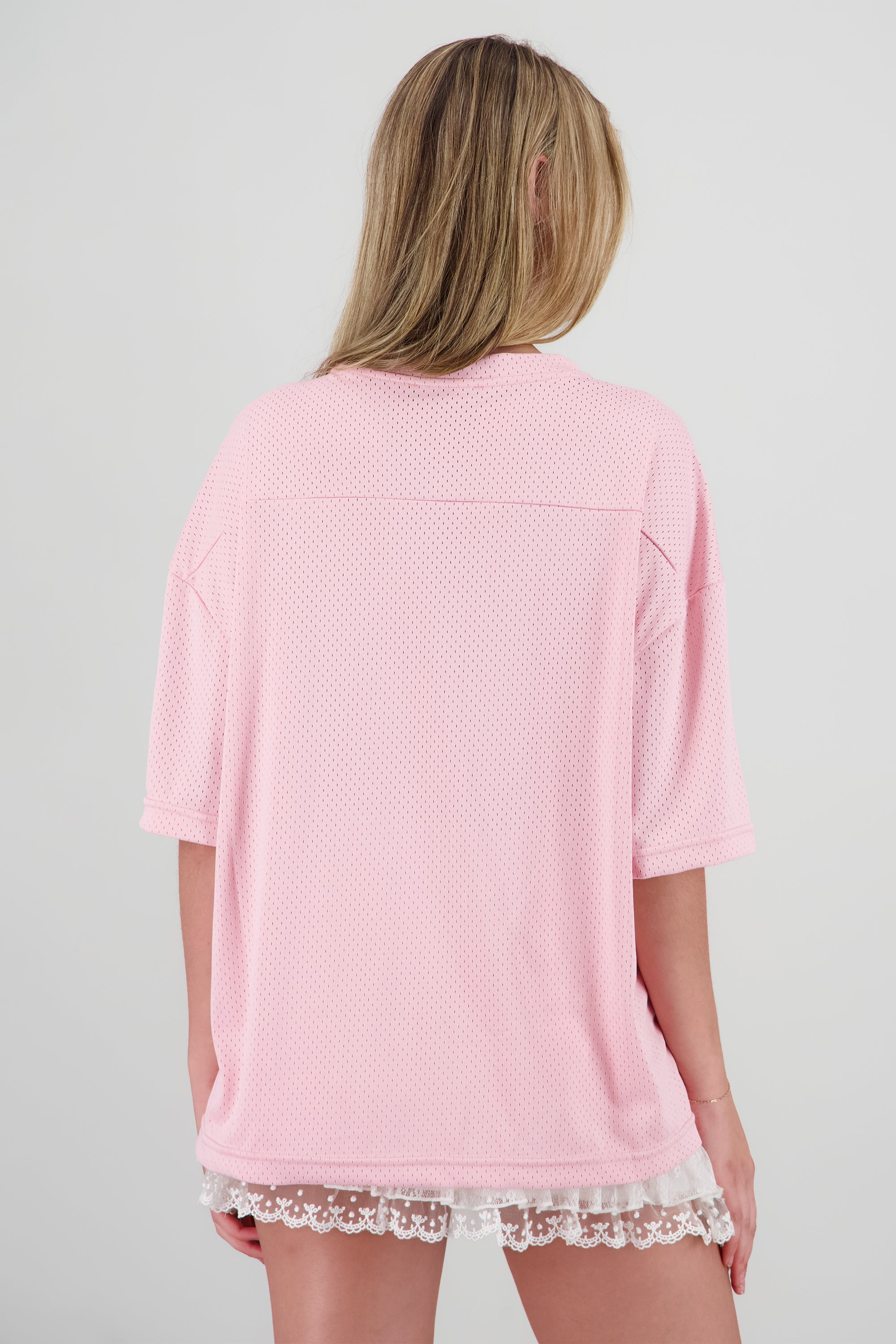 Playera tipo jersey numeros ROSA PASTEL