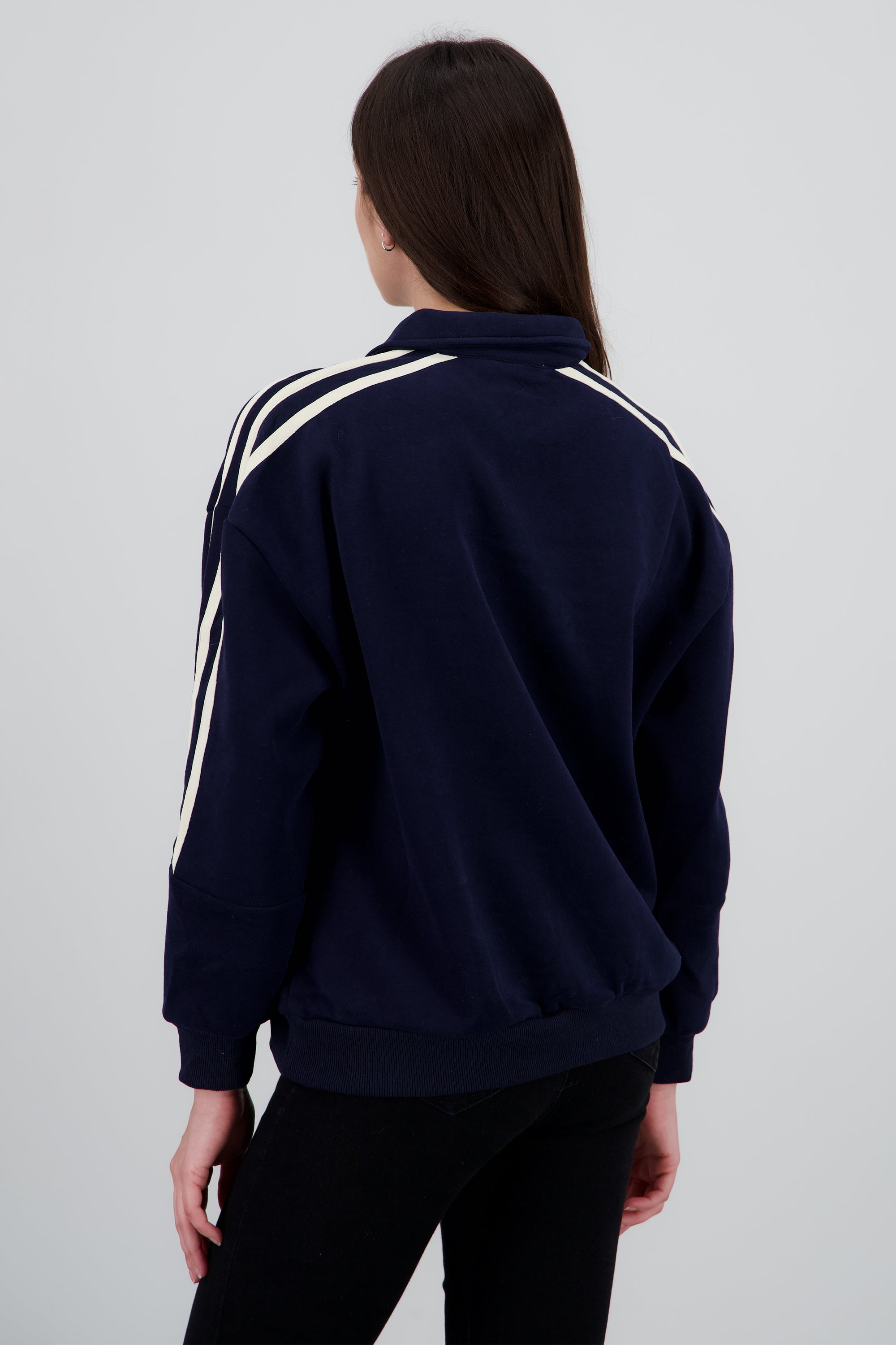 Sudadera estampado valley cuello polo AZUL