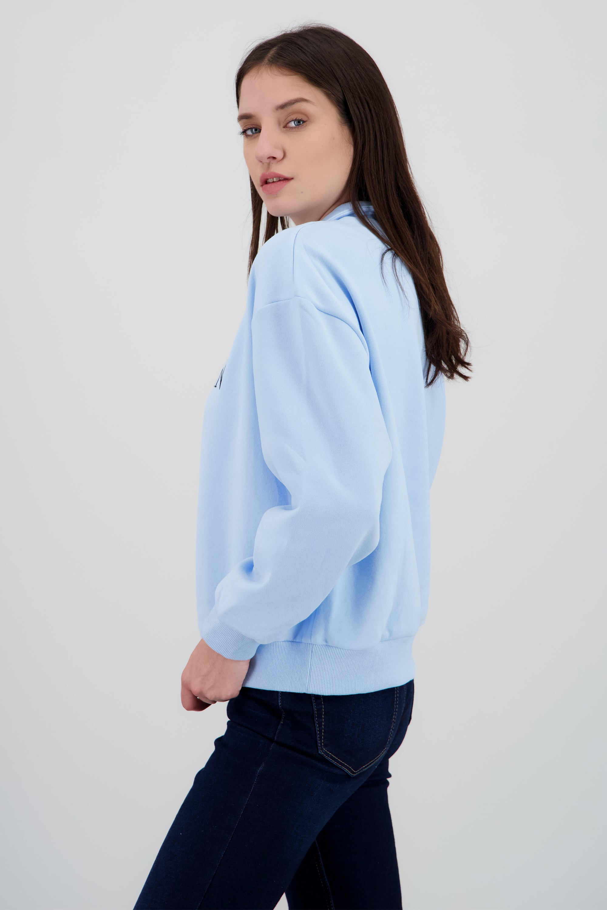 Sudadera manhattan detalle cierre AZUL