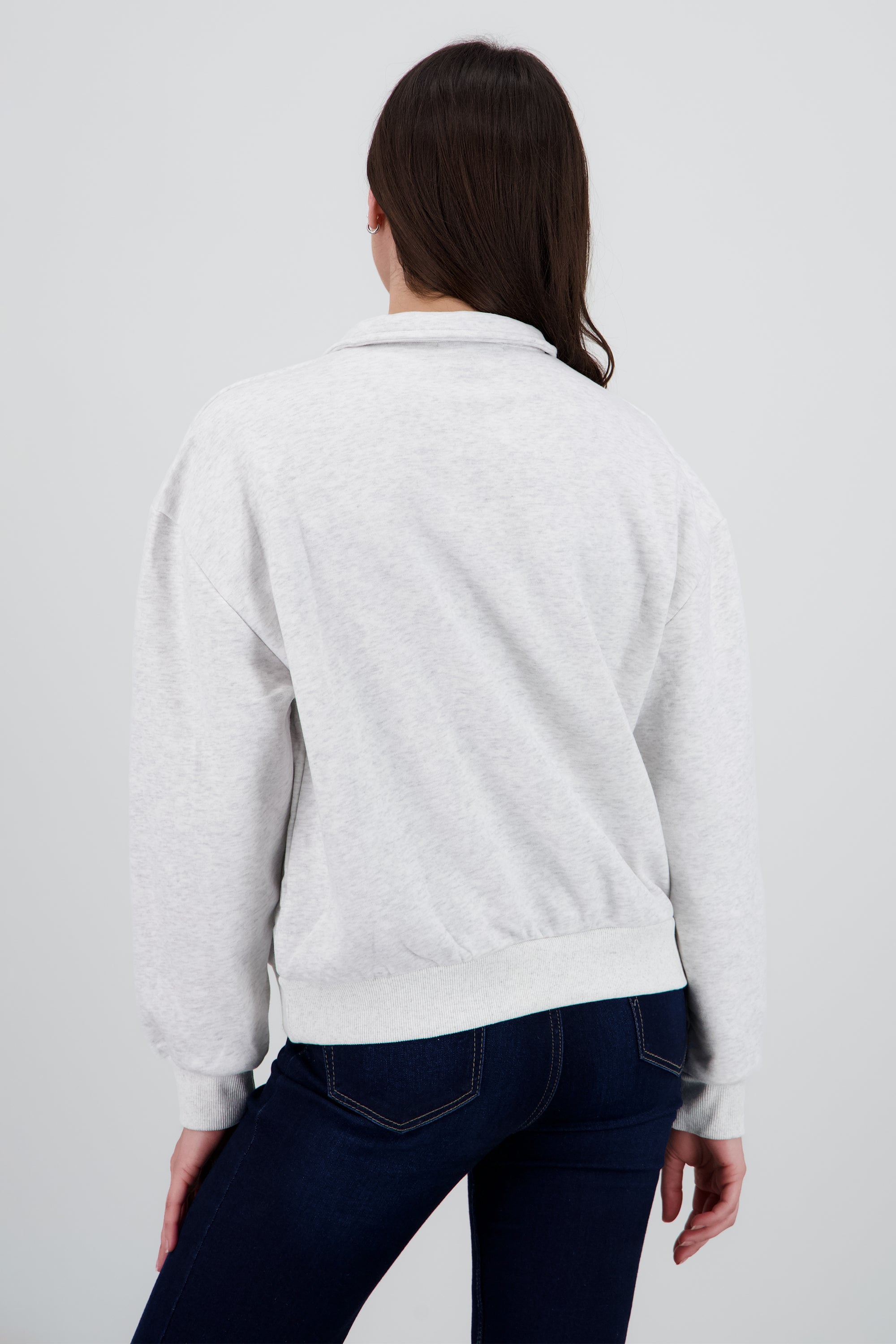 Sudadera manhattan detalle cierre GRIS