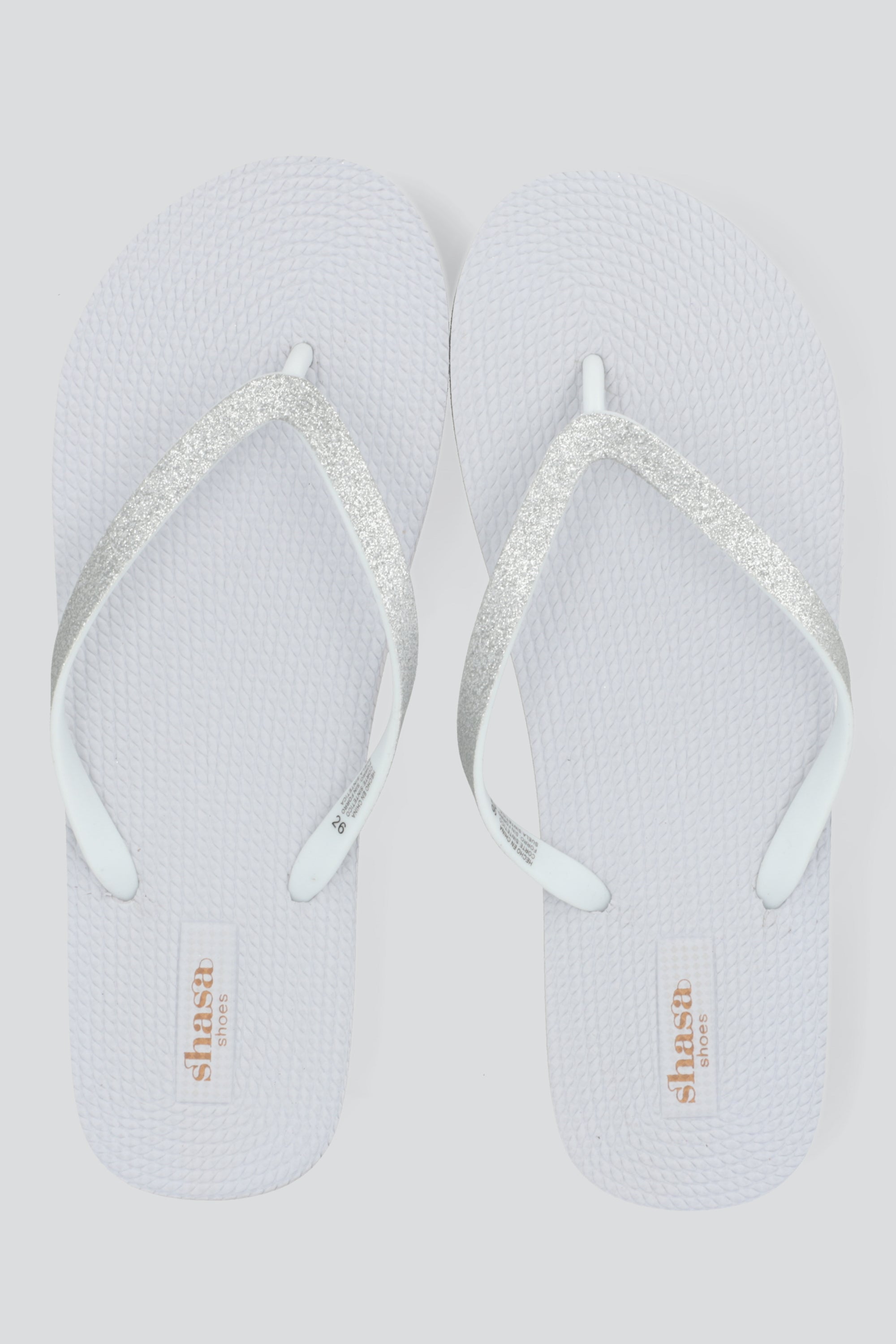 Flip flop plataforma brillos BLANCO