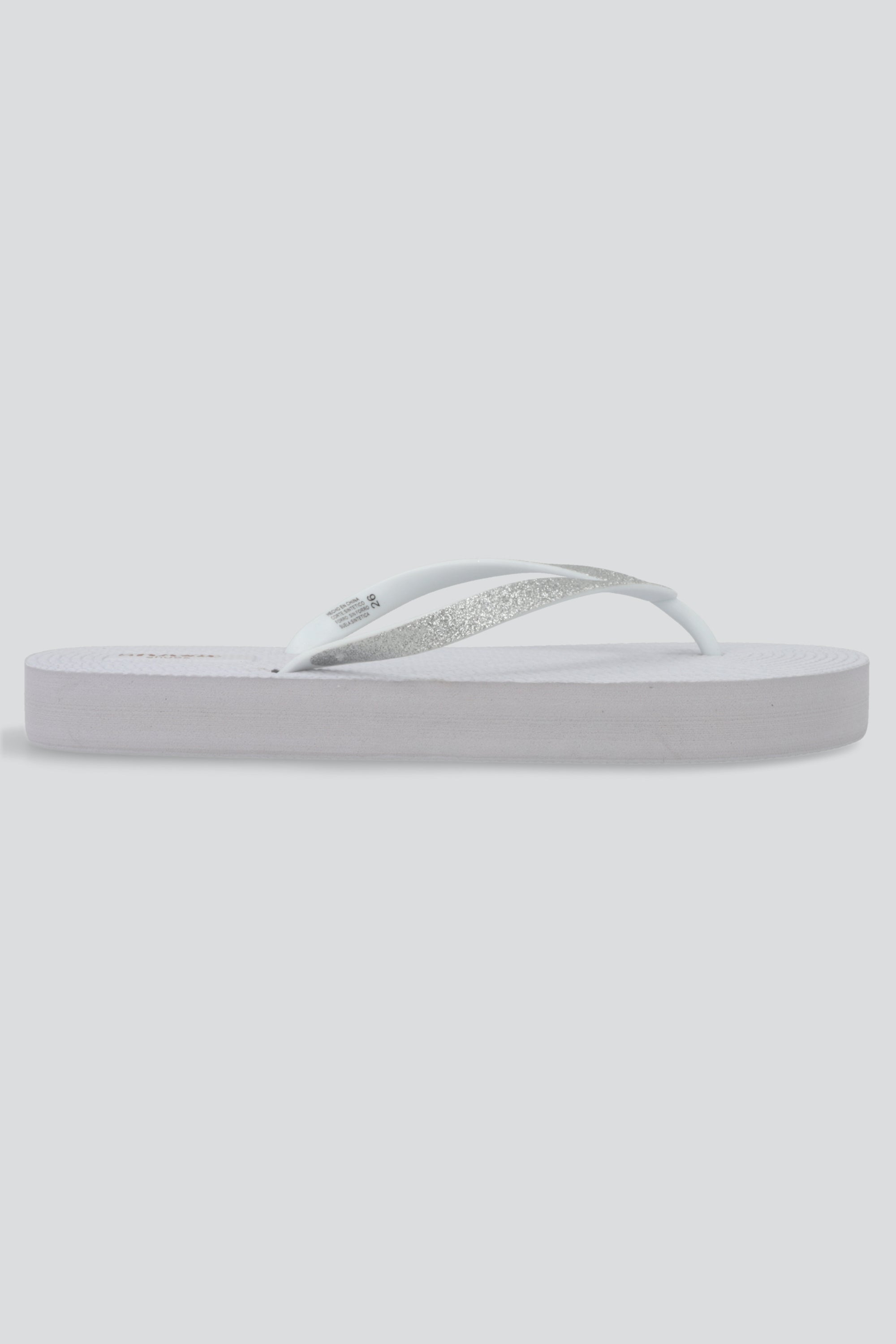 Flip flop plataforma brillos BLANCO