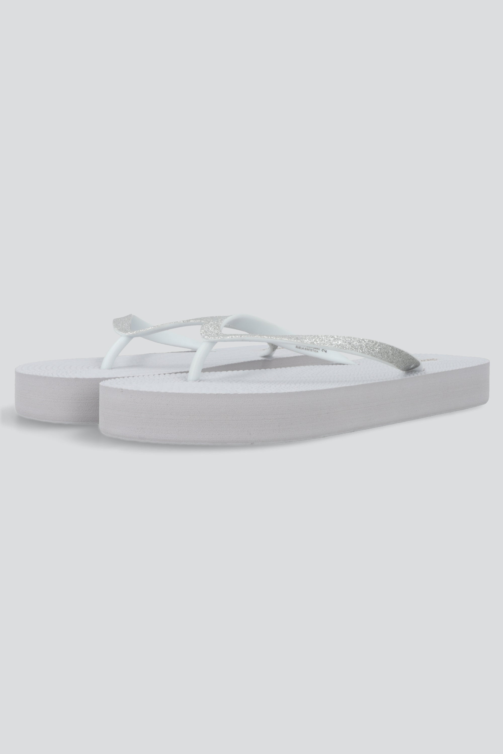 Flip flop plataforma brillos BLANCO