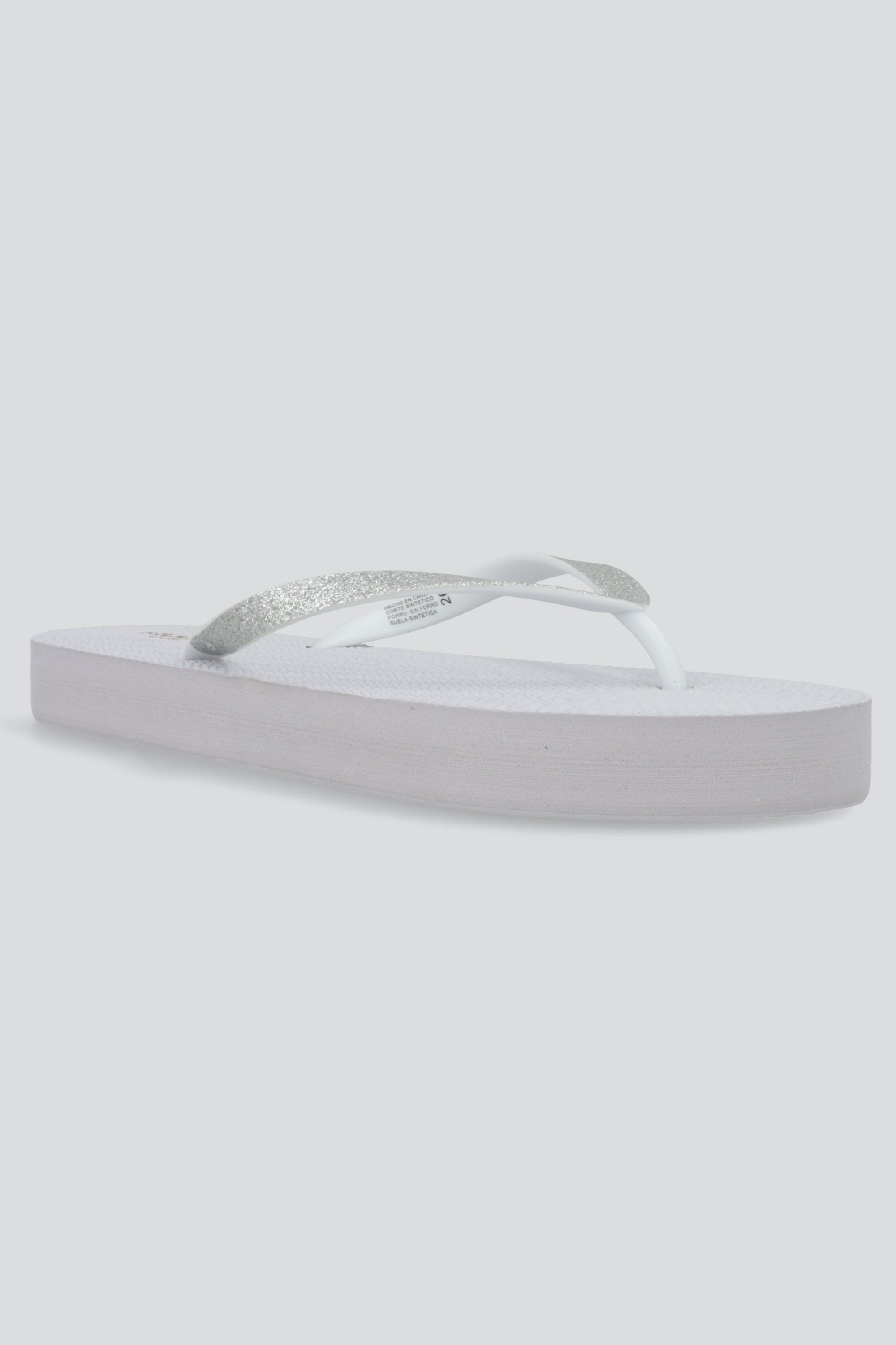 Flip flop plataforma brillos BLANCO