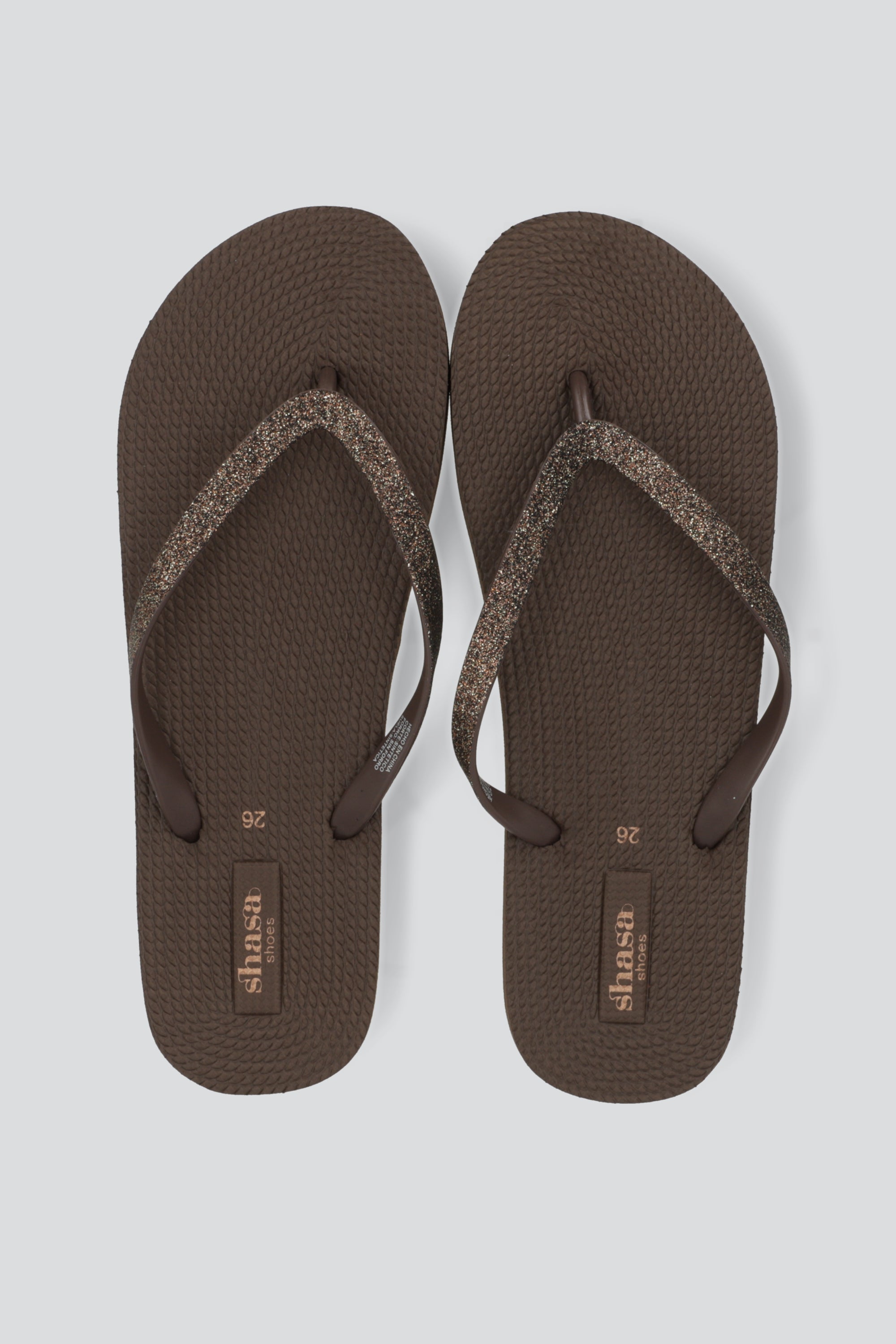 Flip flop plataforma brillos CAFE