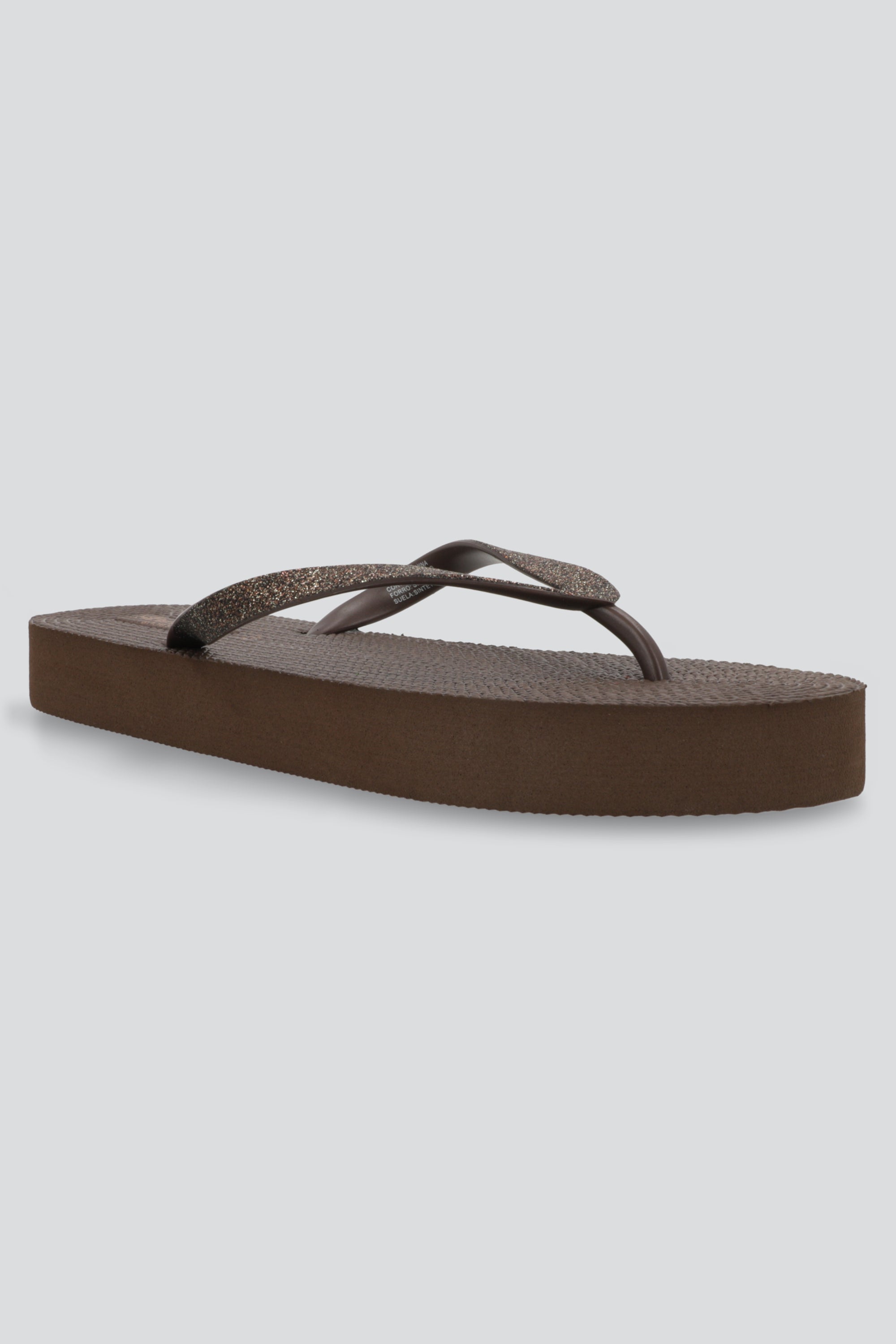 Flip flop plataforma brillos CAFE