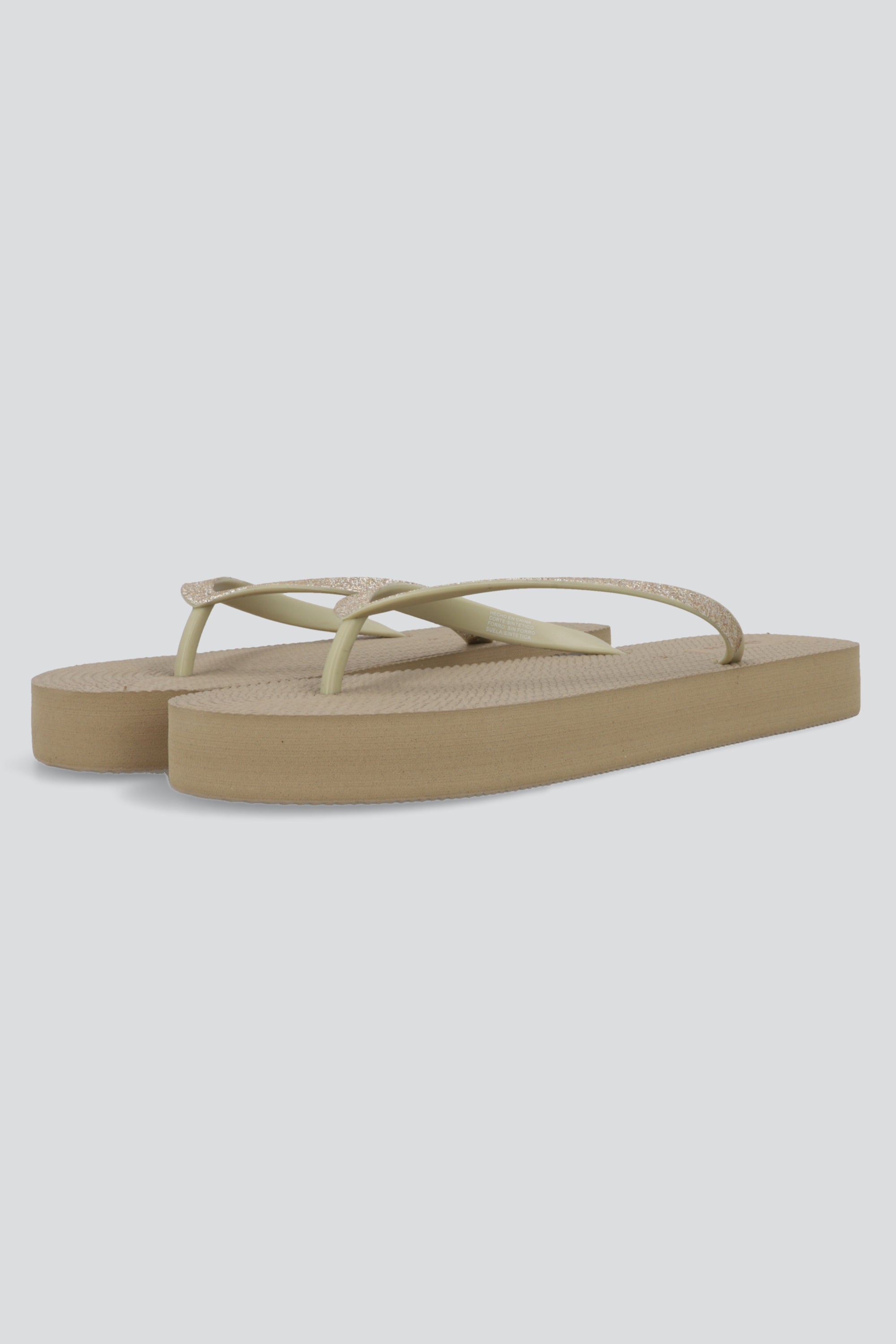 Flip flop plataforma brillos TAUPE
