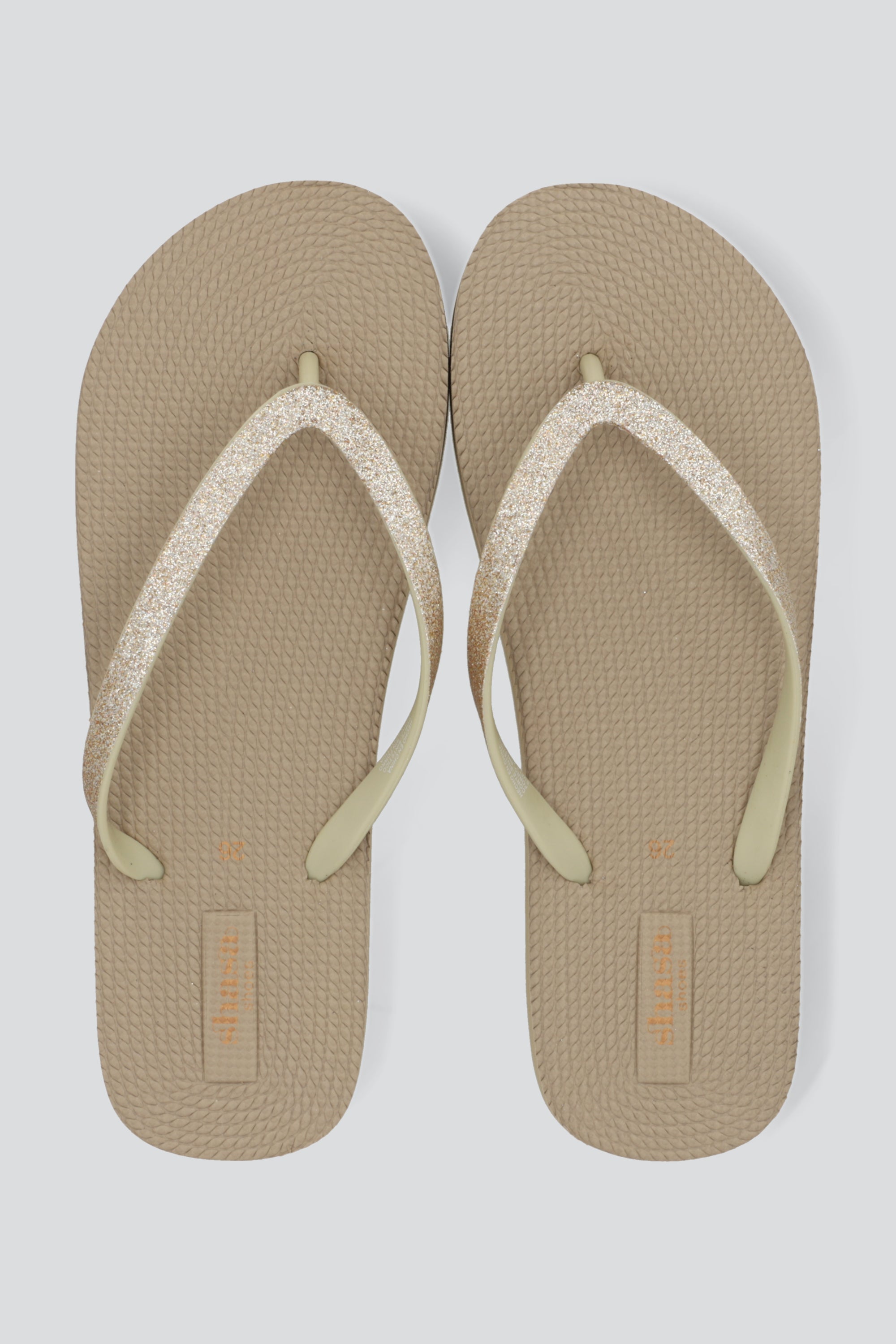 Flip flop plataforma brillos TAUPE