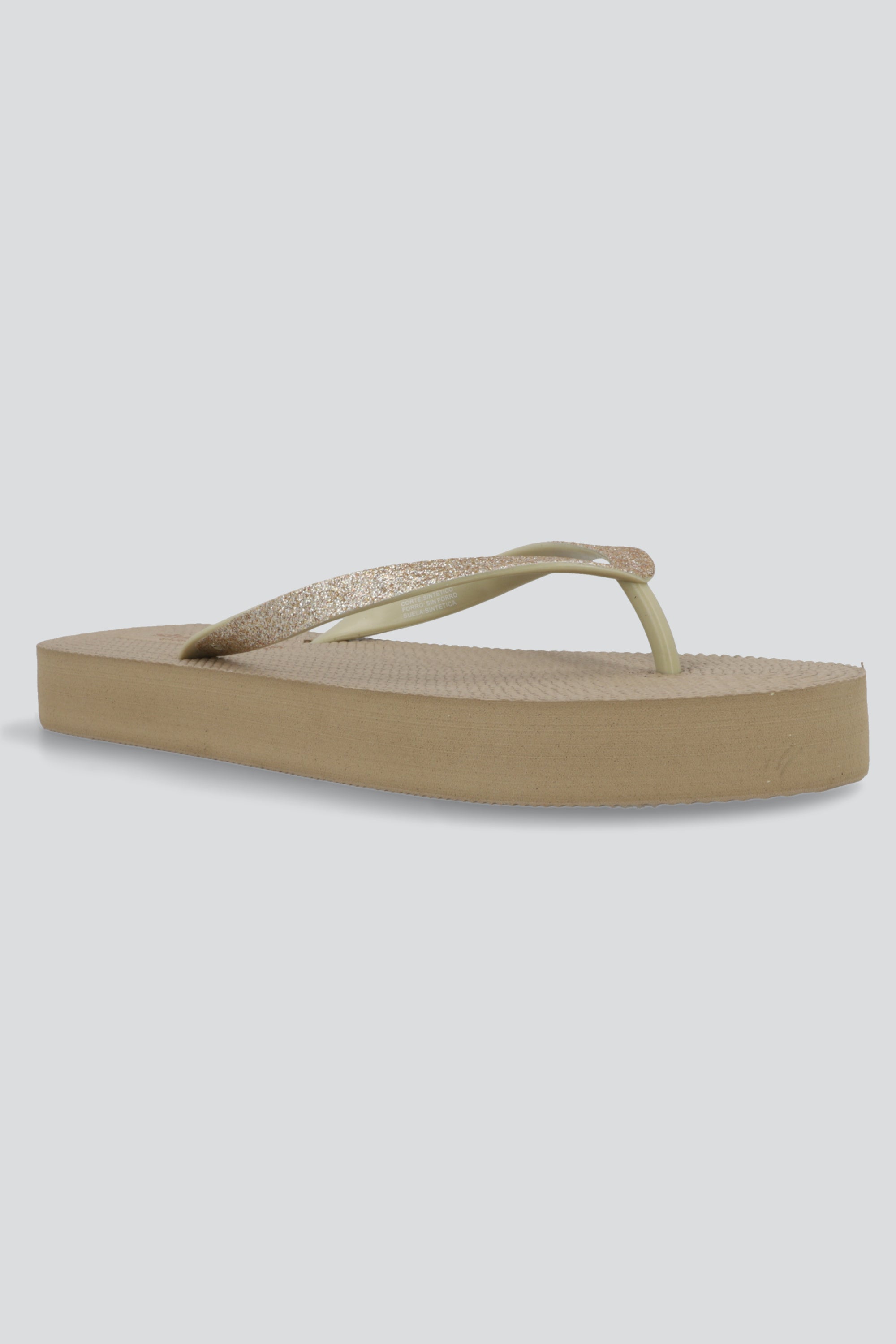 Flip flop plataforma brillos TAUPE