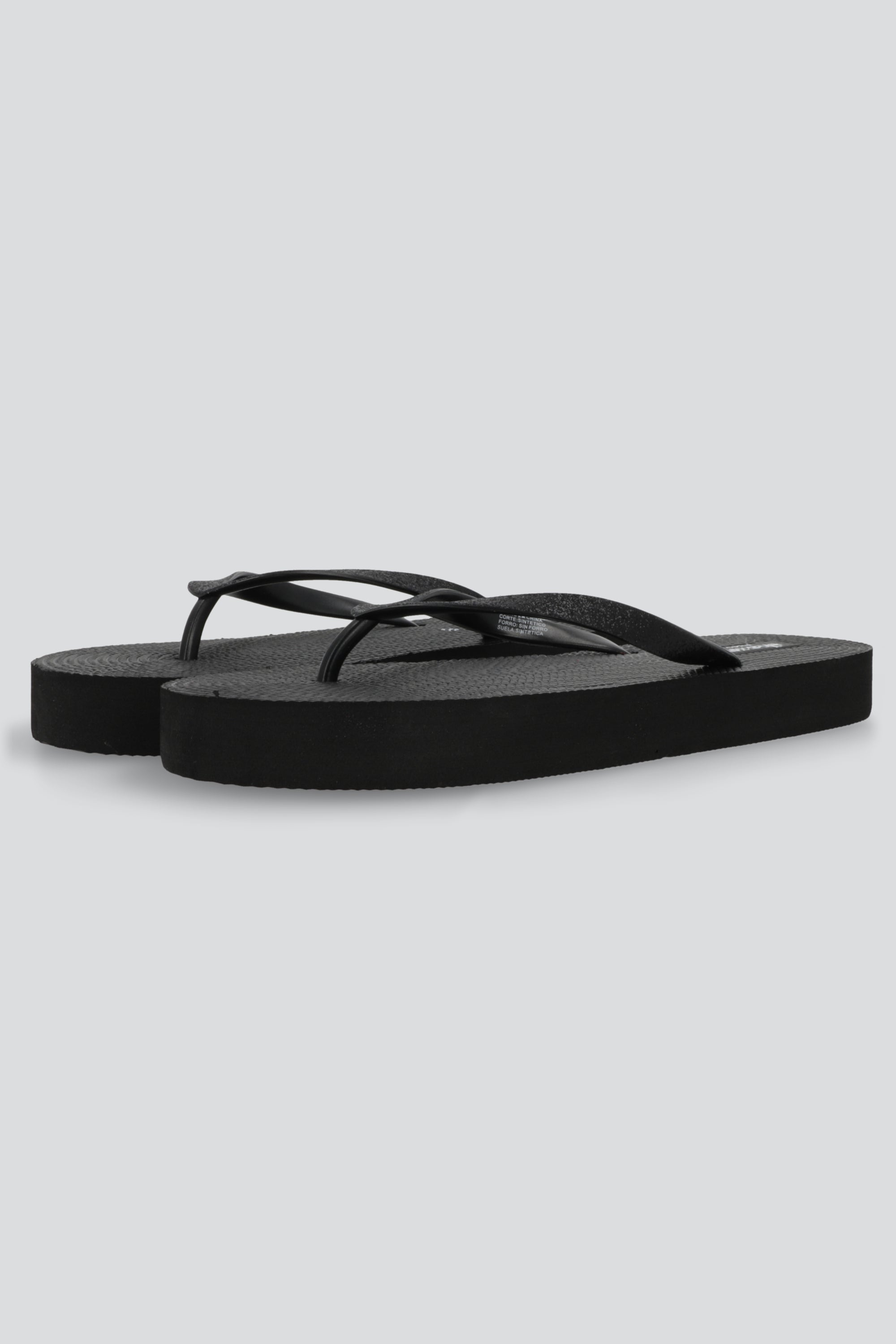 Flip flop plataforma brillos NEGRO