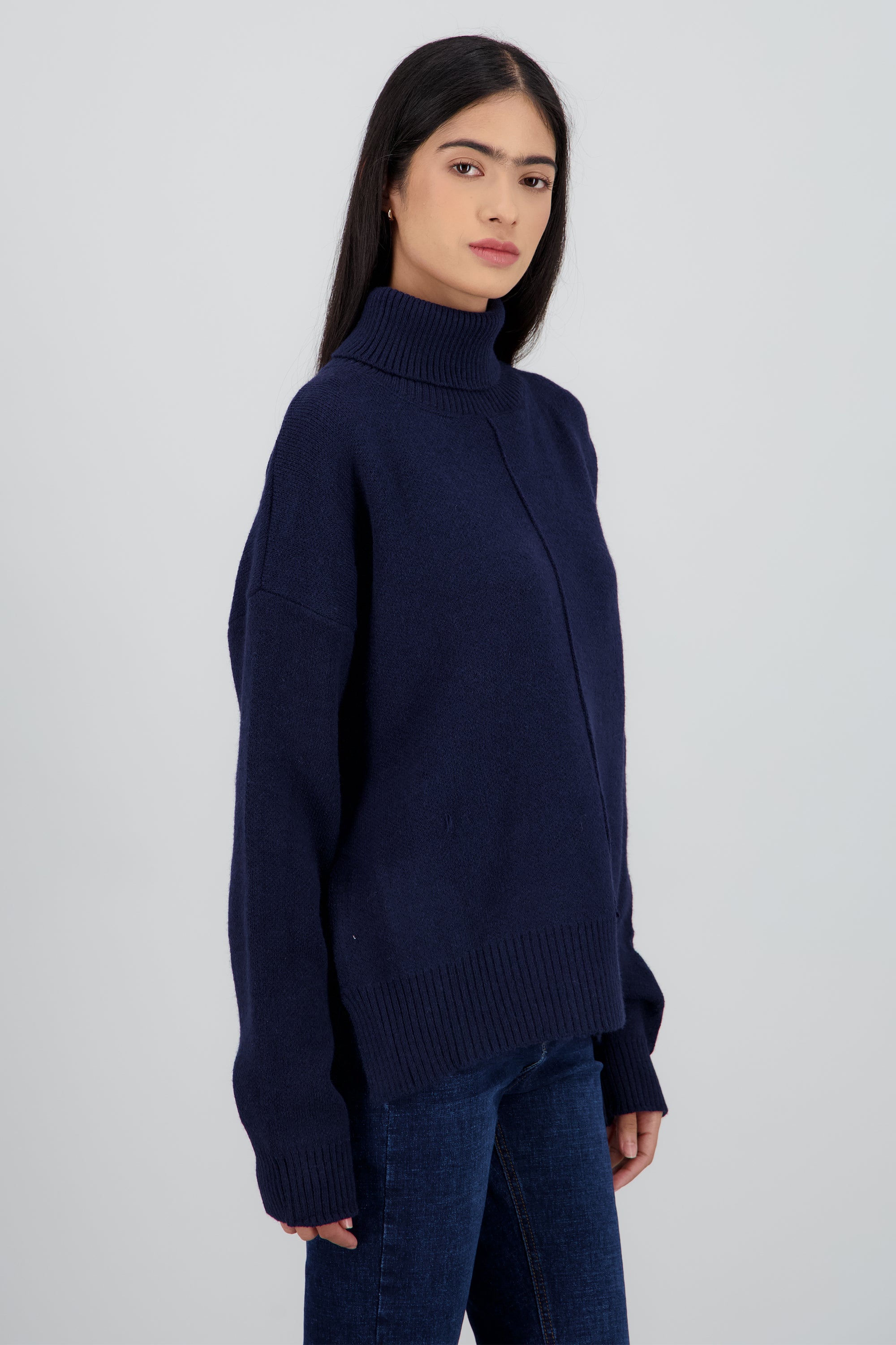 Sueter tejido cuello alto MARINO