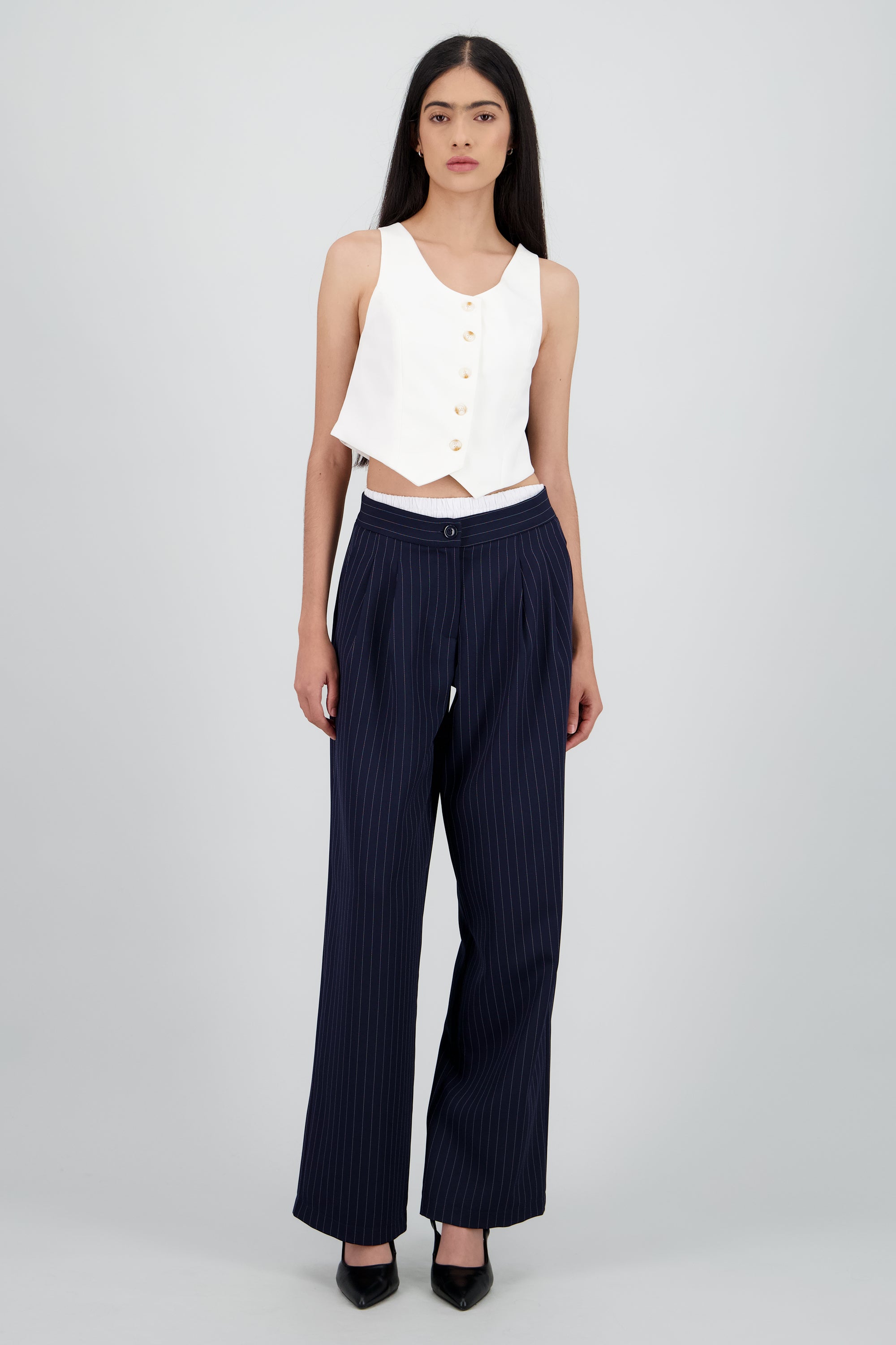 Pantalon sastre detalle pretina removible MARINO COMBO