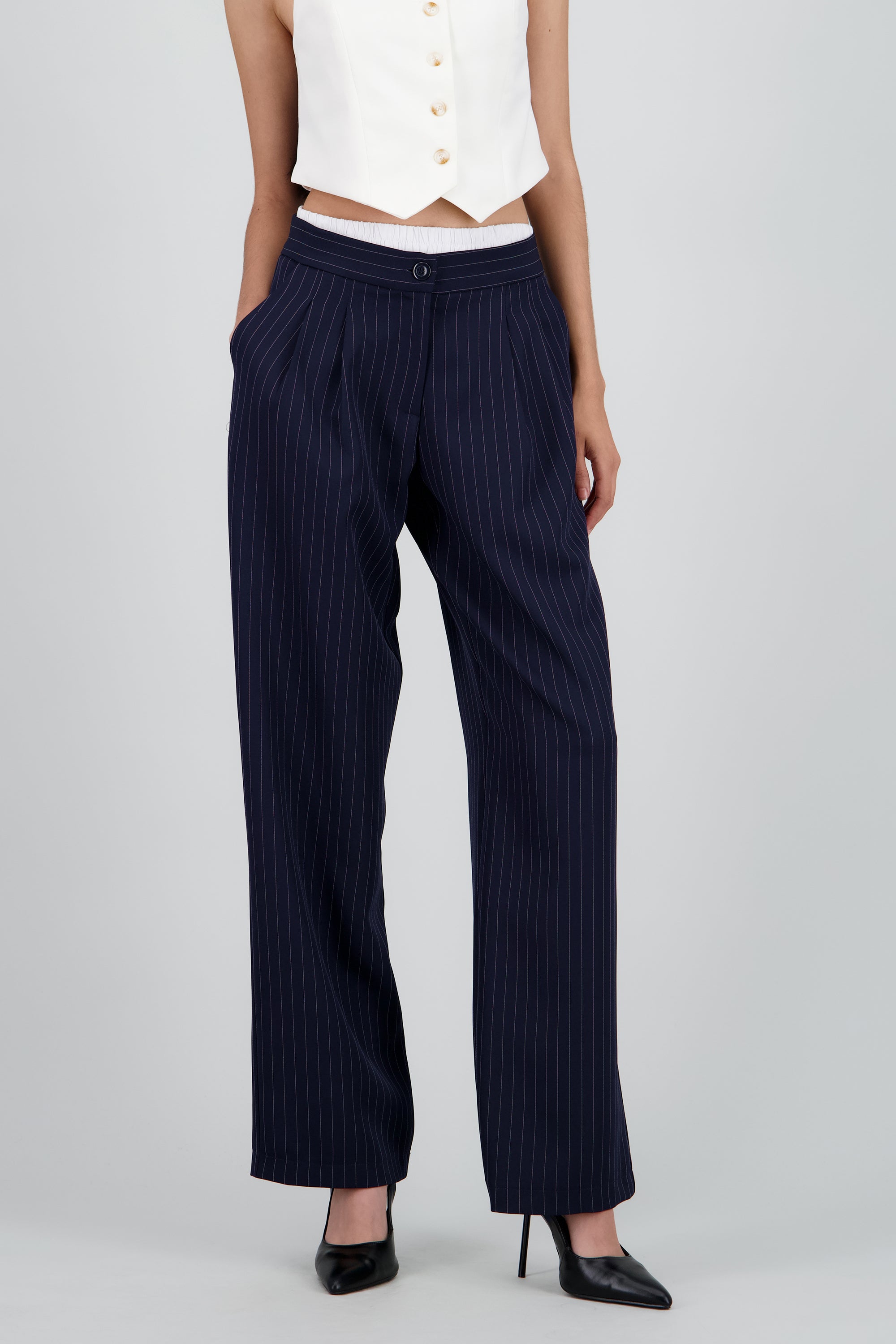 Pantalon sastre detalle pretina removible MARINO COMBO