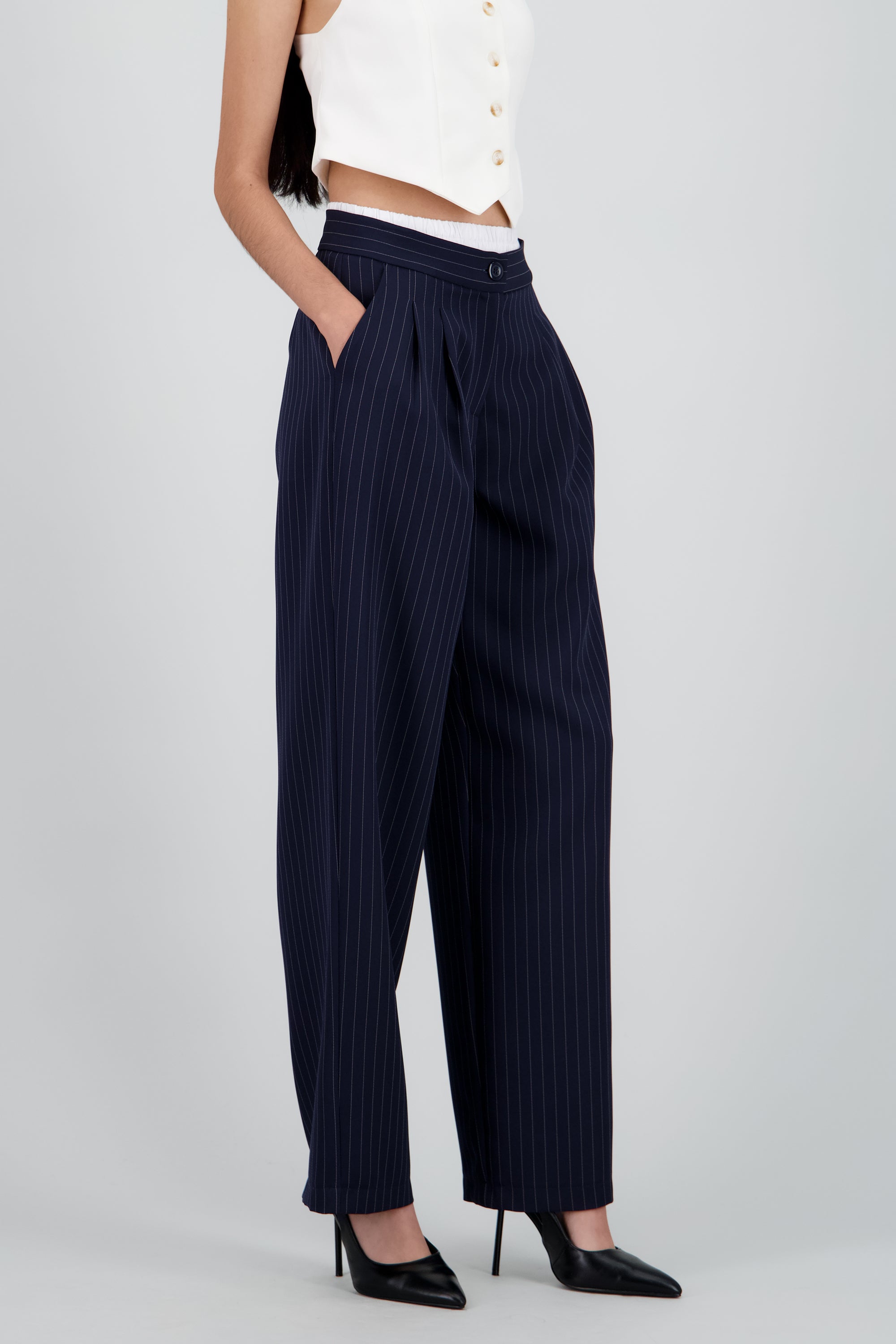 Pantalon sastre detalle pretina removible MARINO COMBO
