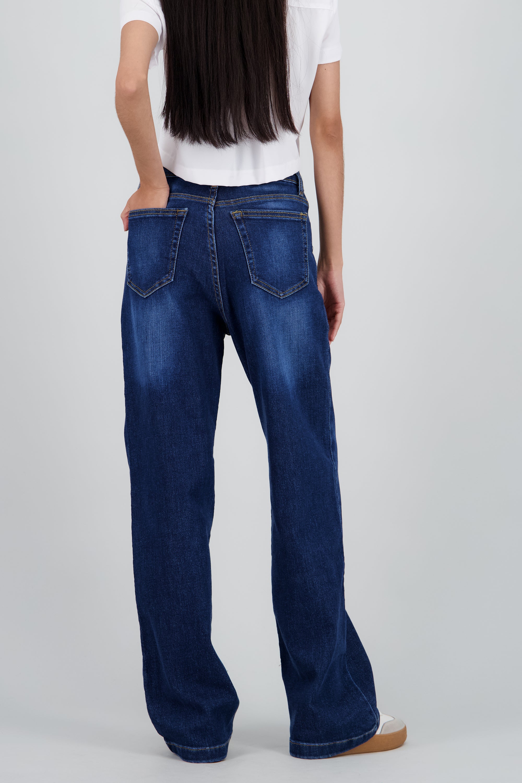 Jeans wide leg mid rise MEDIUM WASH