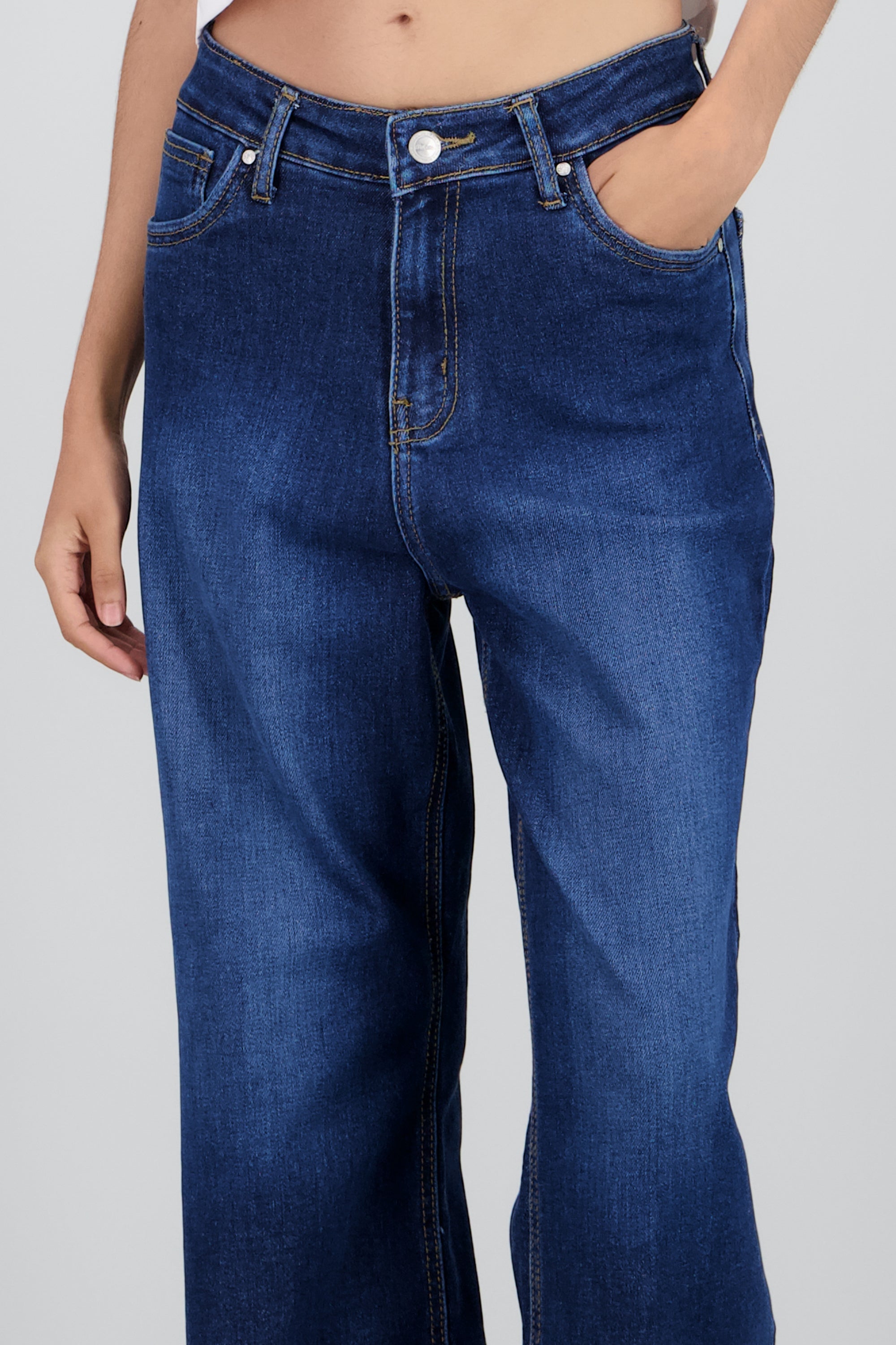 Jeans wide leg mid rise MEDIUM WASH