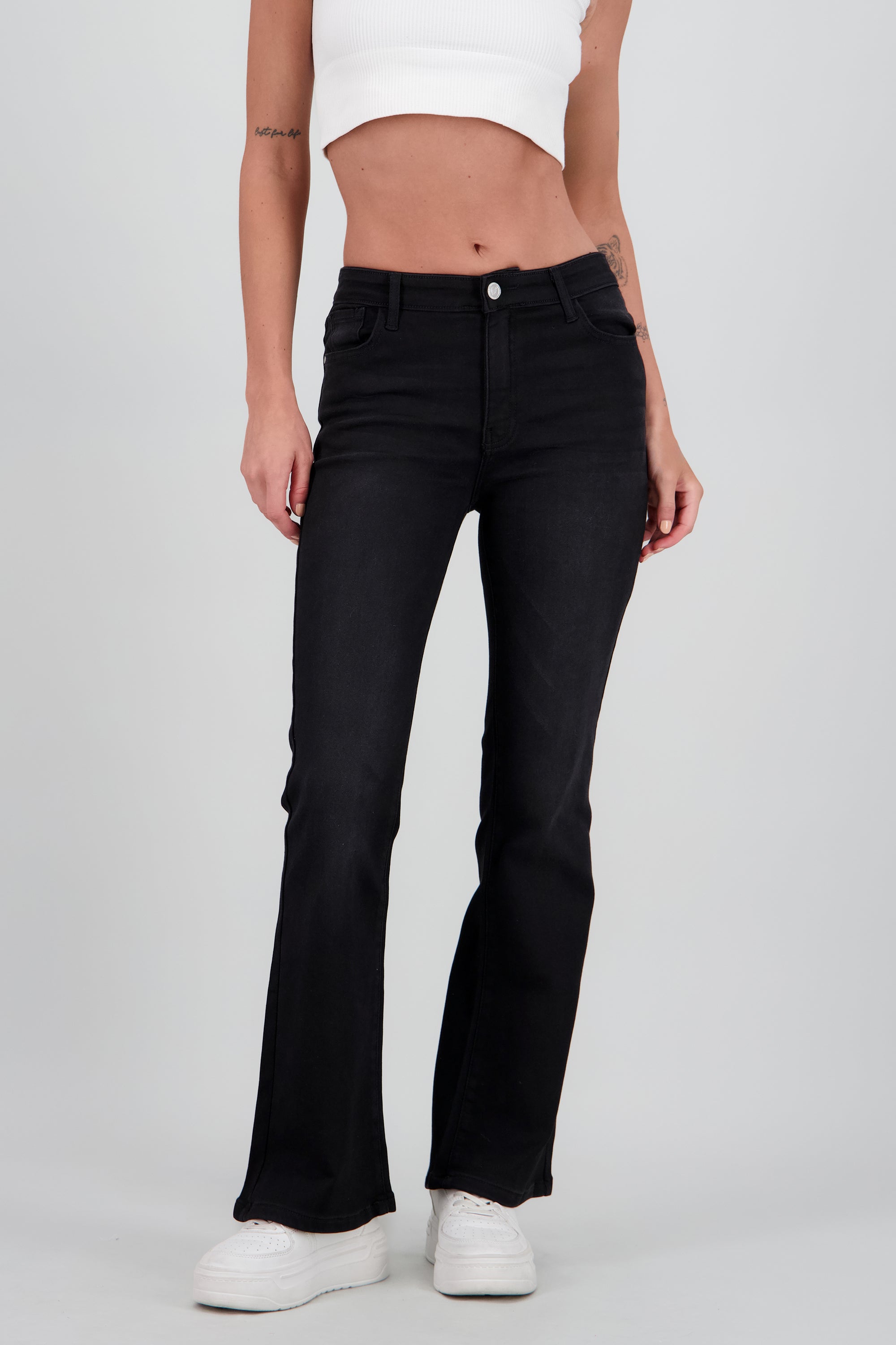 Jeans flare strech NEGRO