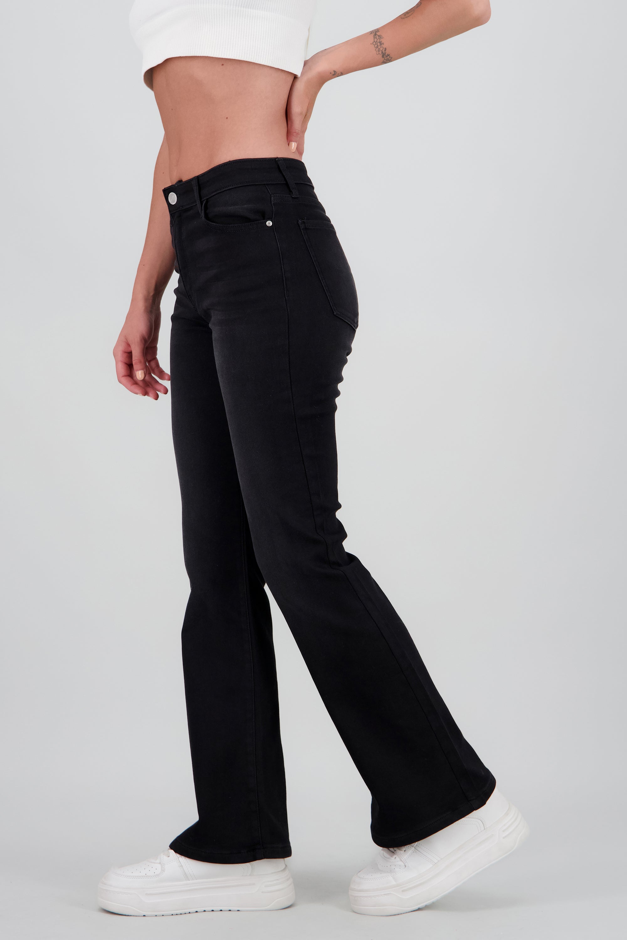 Jeans flare strech NEGRO