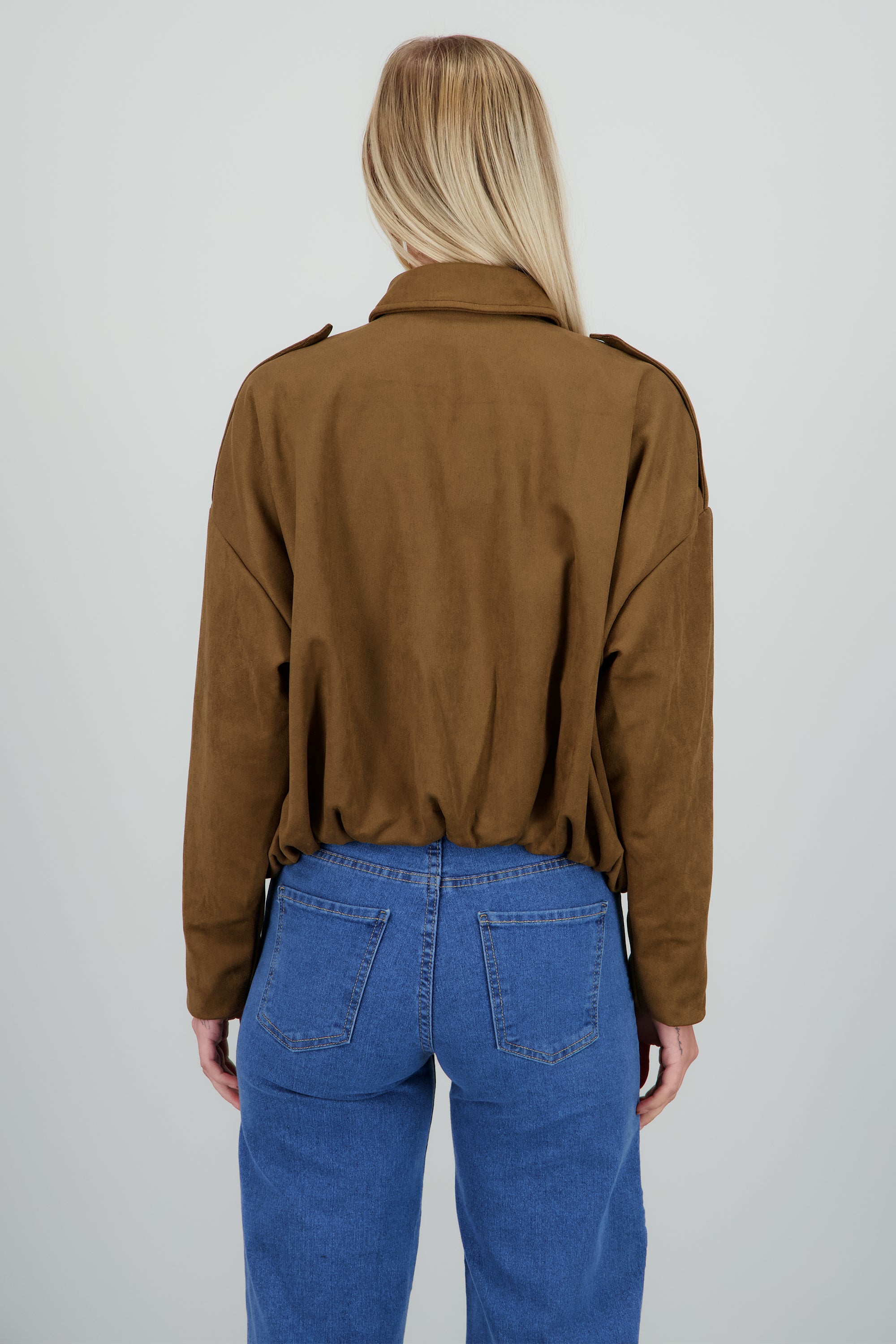 Chamarra bomber efecto ante CHOCOLATE