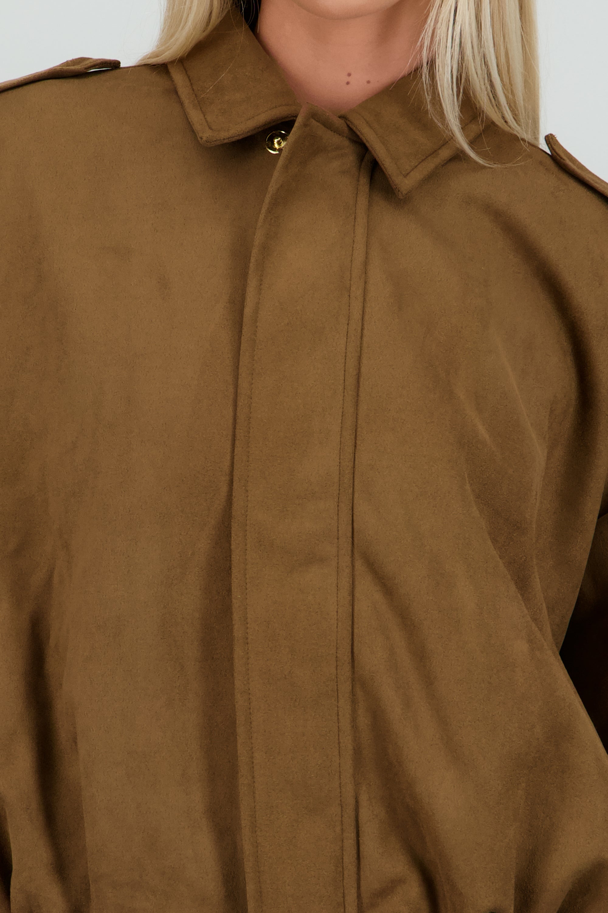 Chamarra bomber efecto ante CHOCOLATE