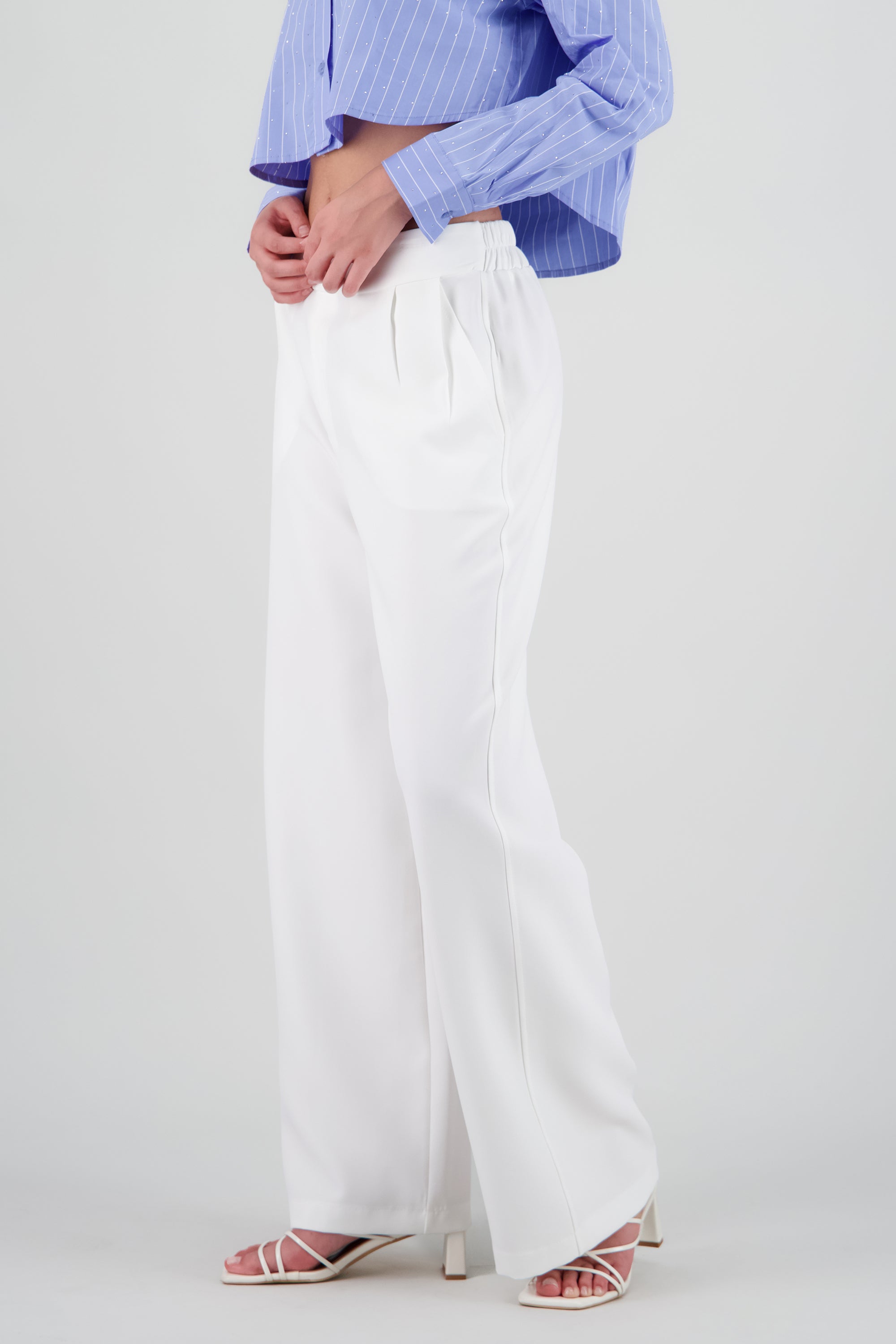 Pantalon sastre sencillo pretina lisa con resorte HUESO
