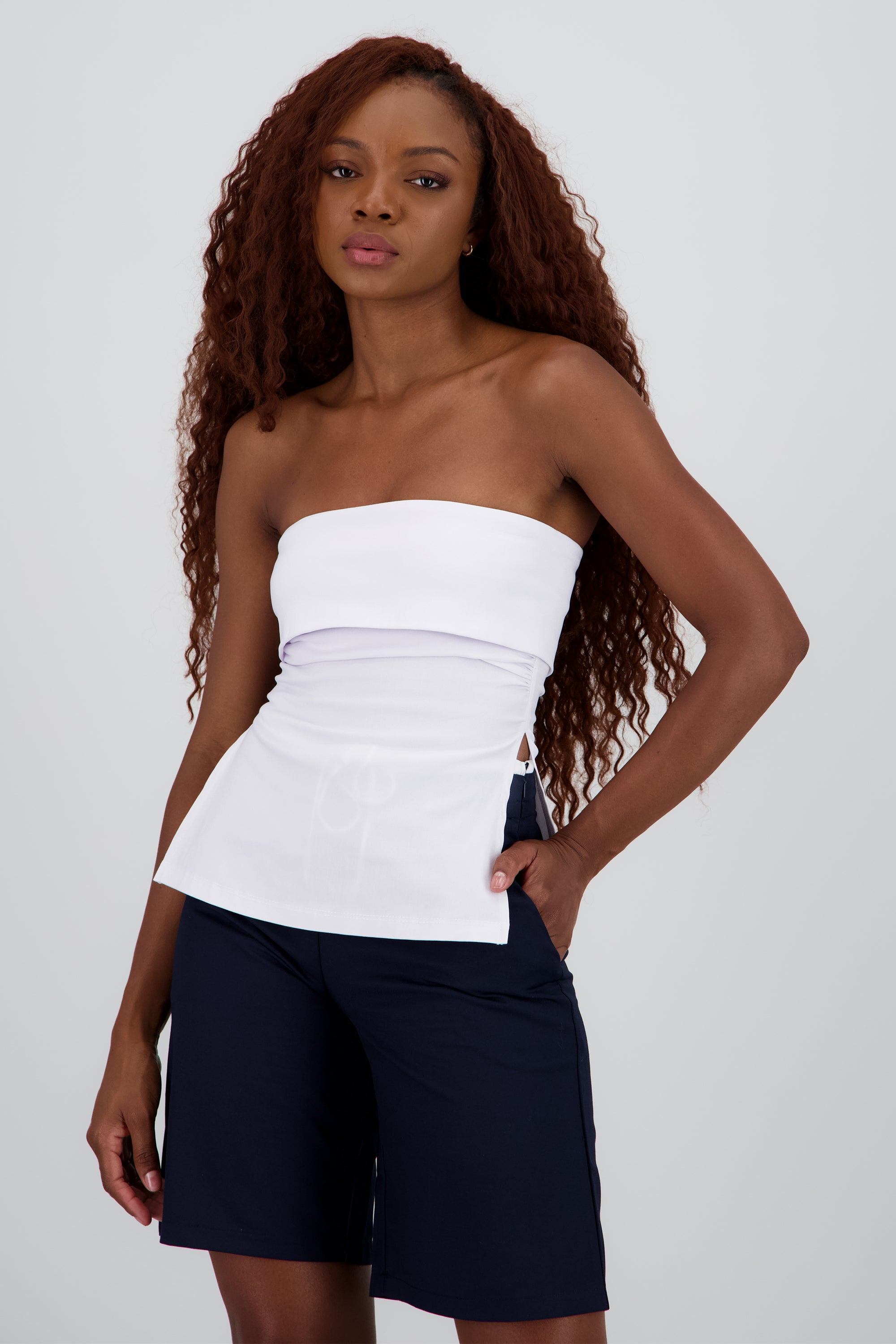 Top tubo dobles maxi textura BLANCO