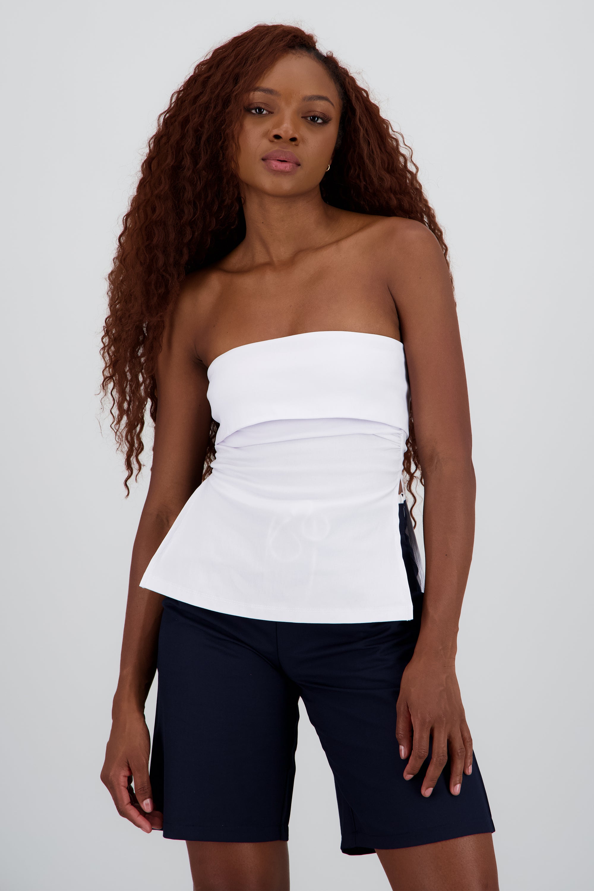 Top tubo dobles maxi textura BLANCO