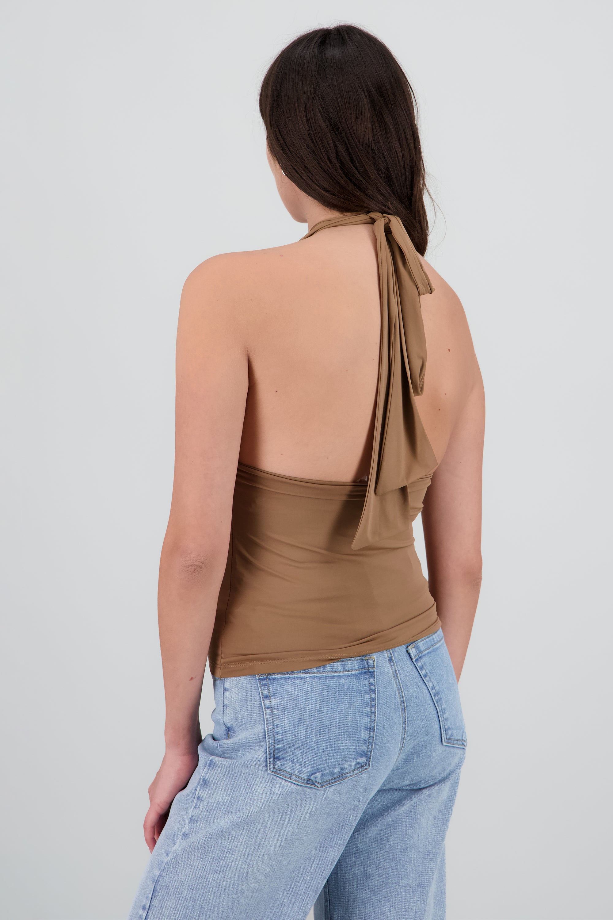 Top halter escote cruzado CAFE