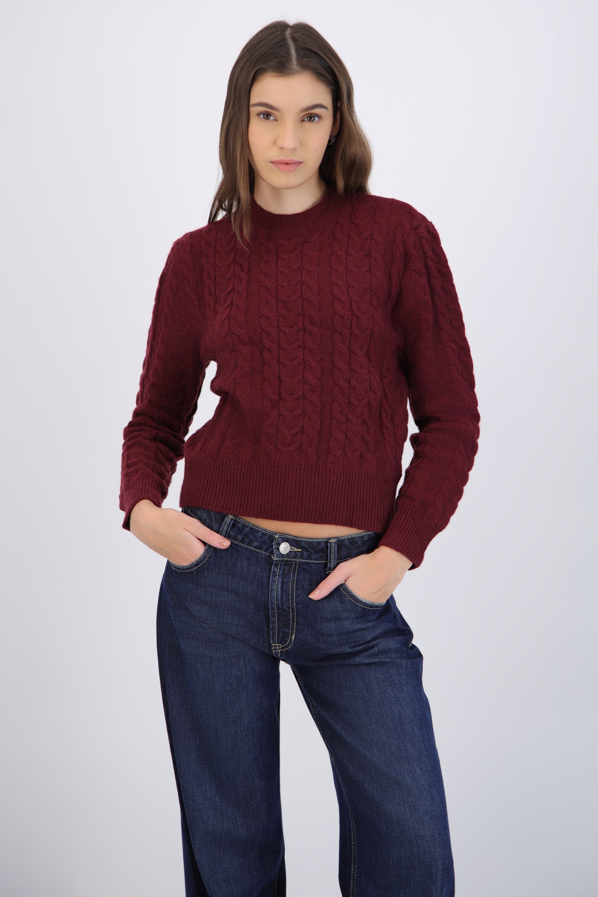 Sueter tejido detalle trenzado