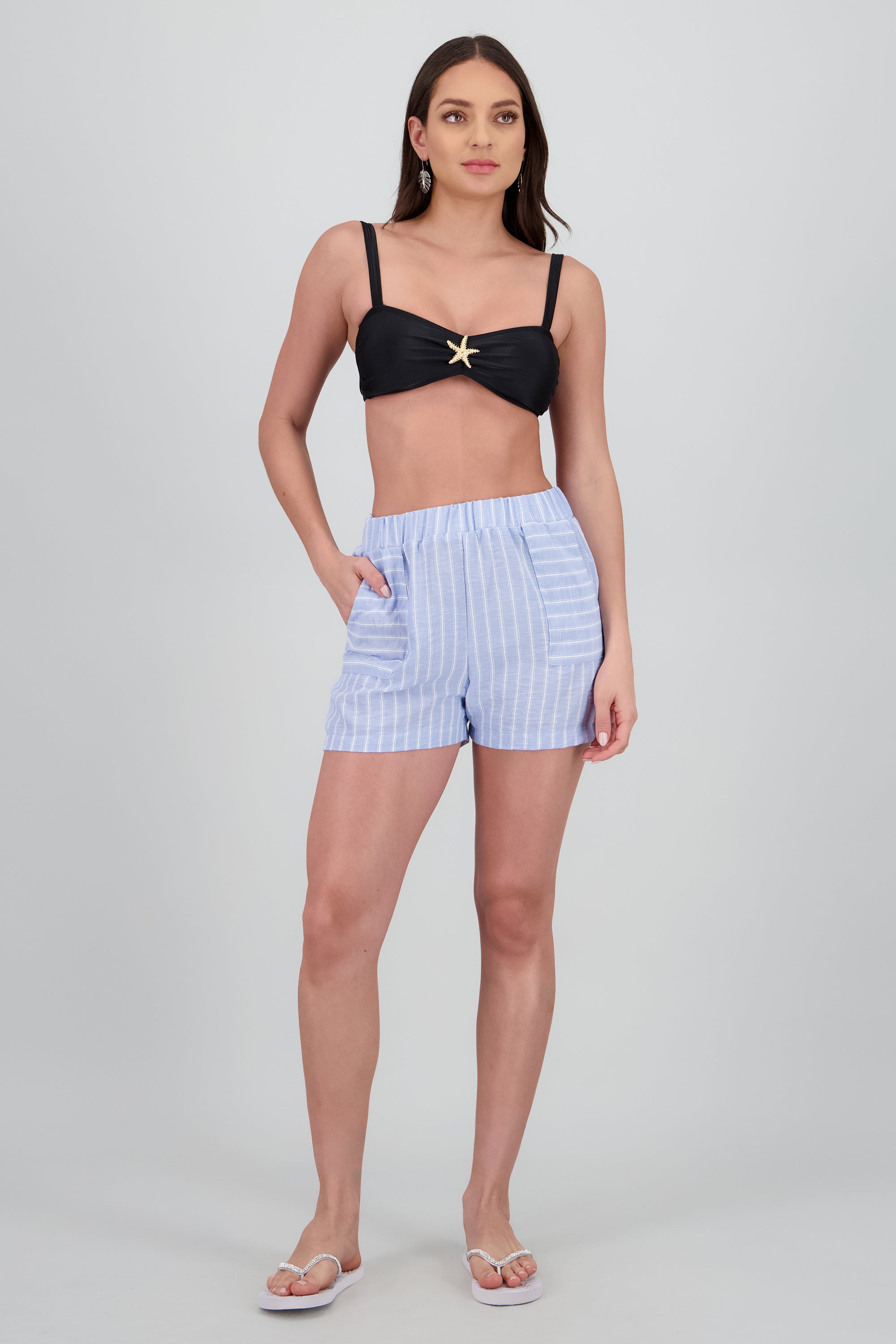 Short rayas bolsas AZUL COMBO