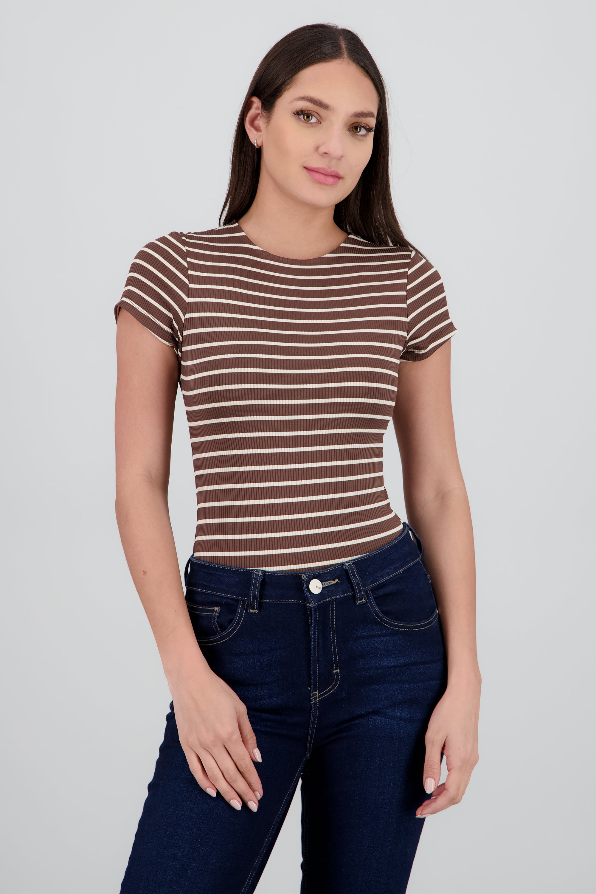 Bodysuit manga corta de rayas CAFE COMBO