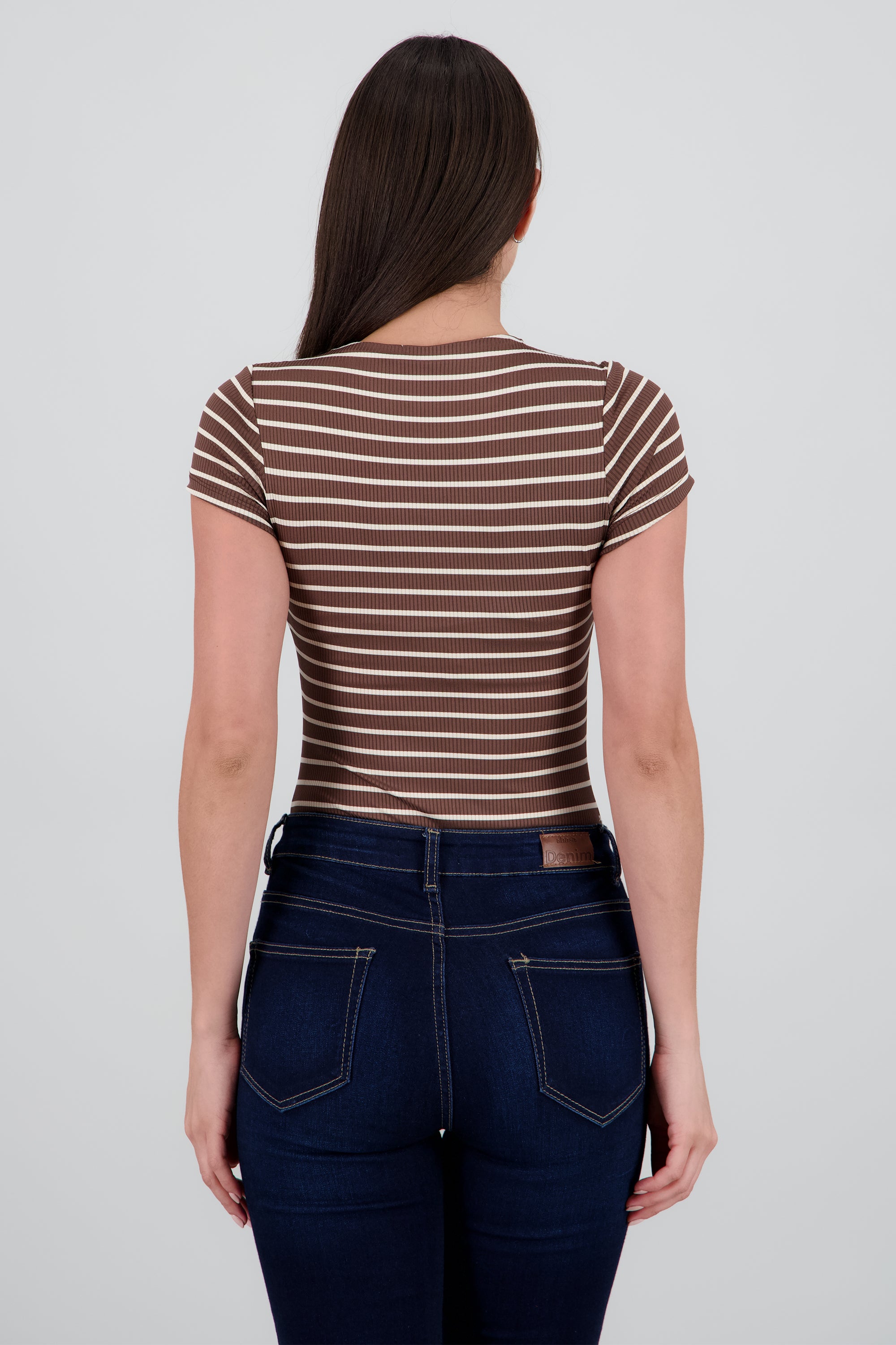 Bodysuit manga corta de rayas CAFE COMBO
