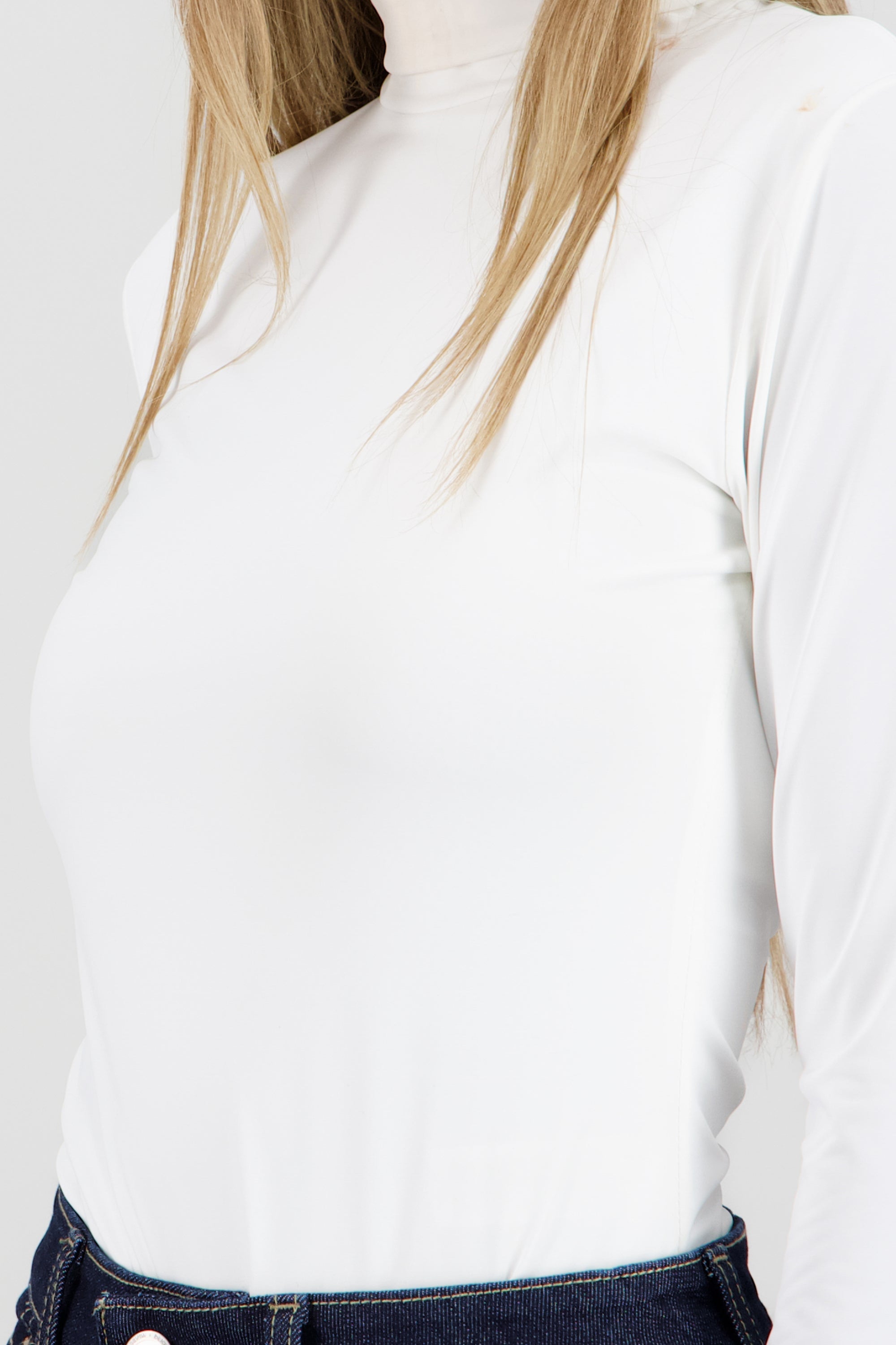 Bodysuit manga larga cuello alto BLANCO