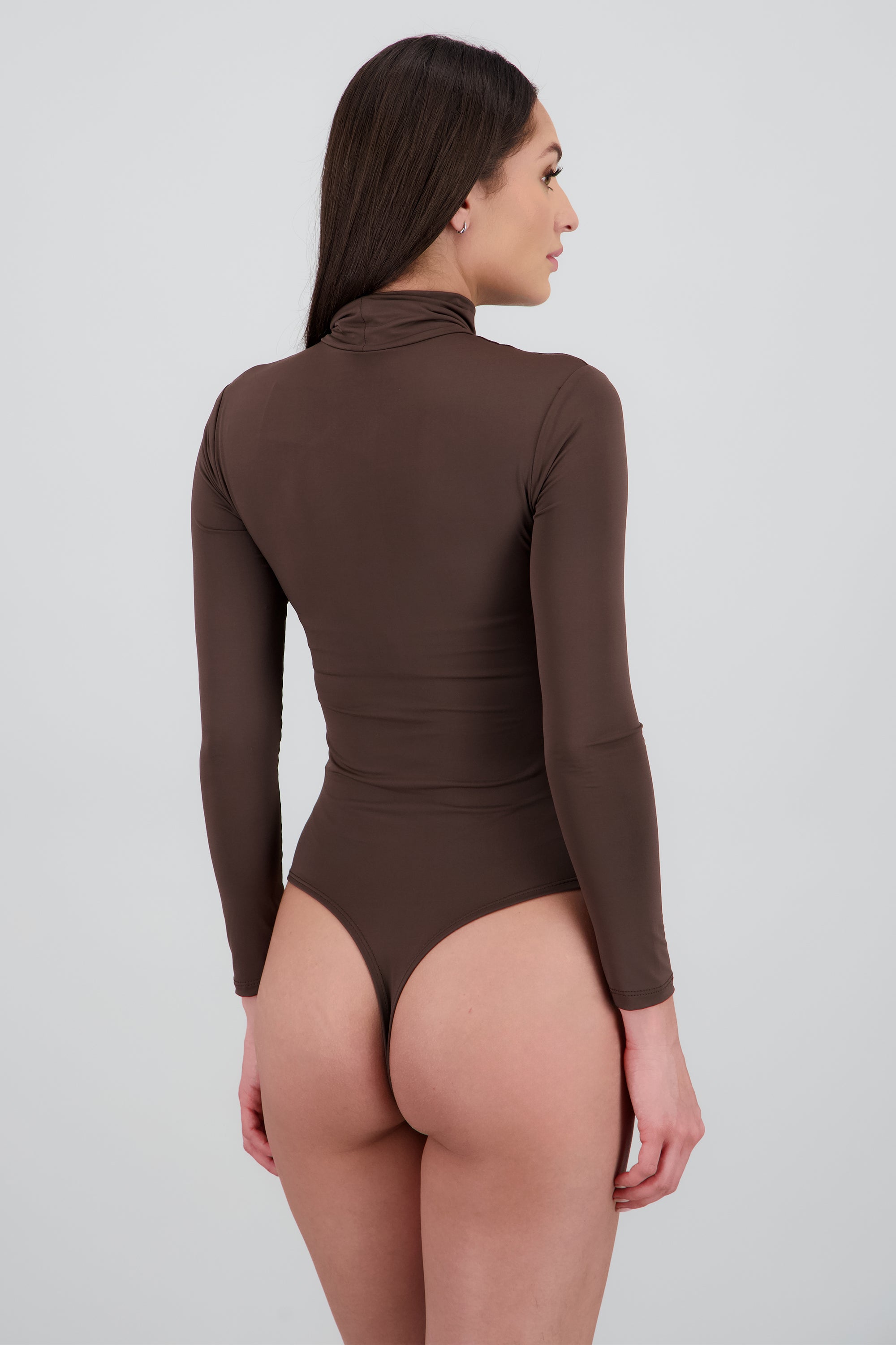 Bodysuit manga larga cuello alto CHOCOLATE