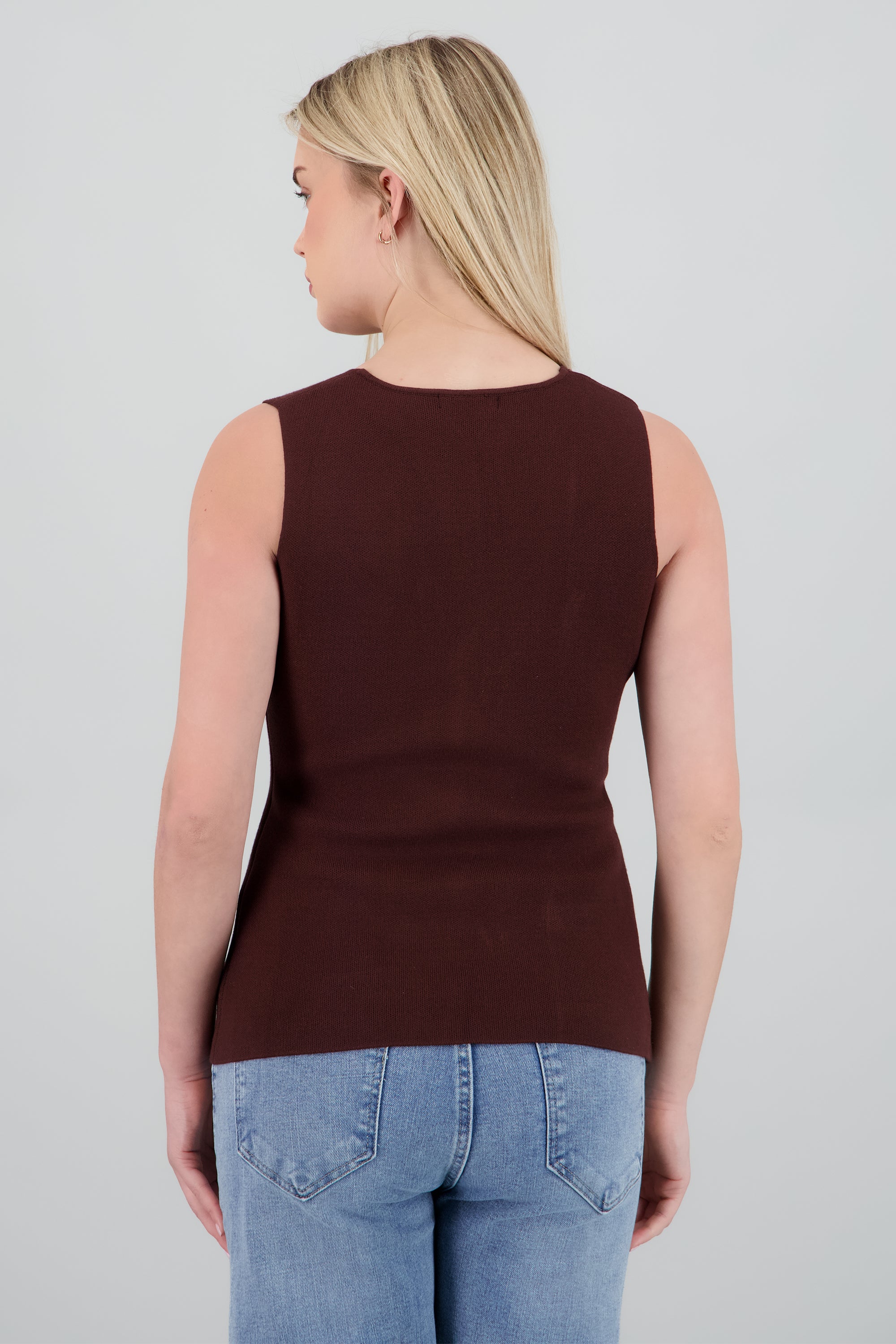 Top tejido con botones CHOCOLATE