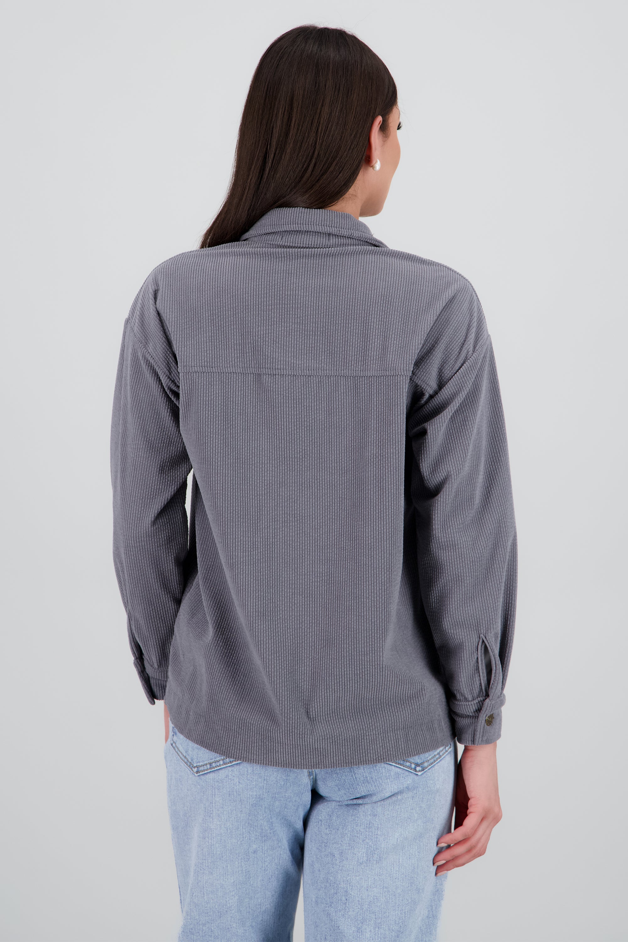 Sobrecamisa bolsas pana GRIS