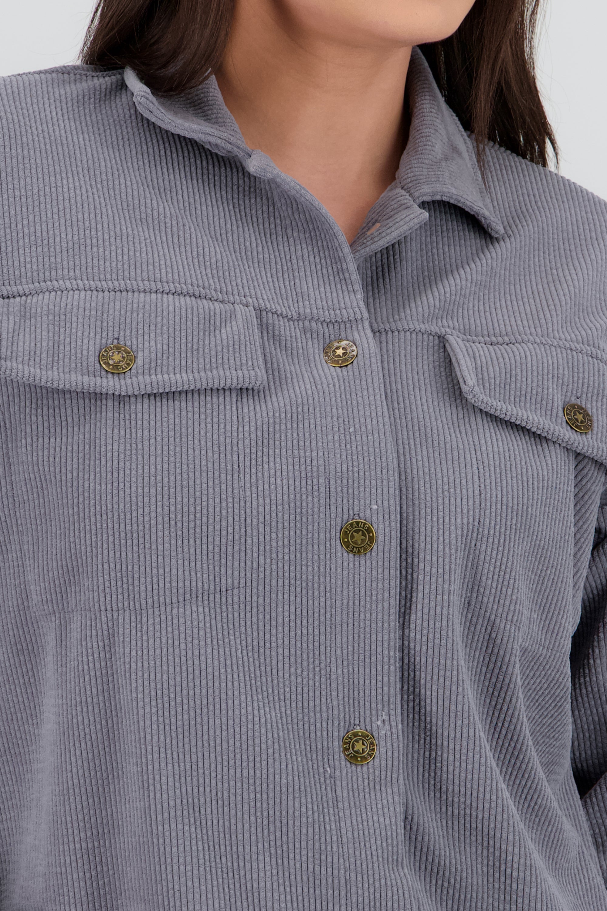 Sobrecamisa bolsas pana GRIS