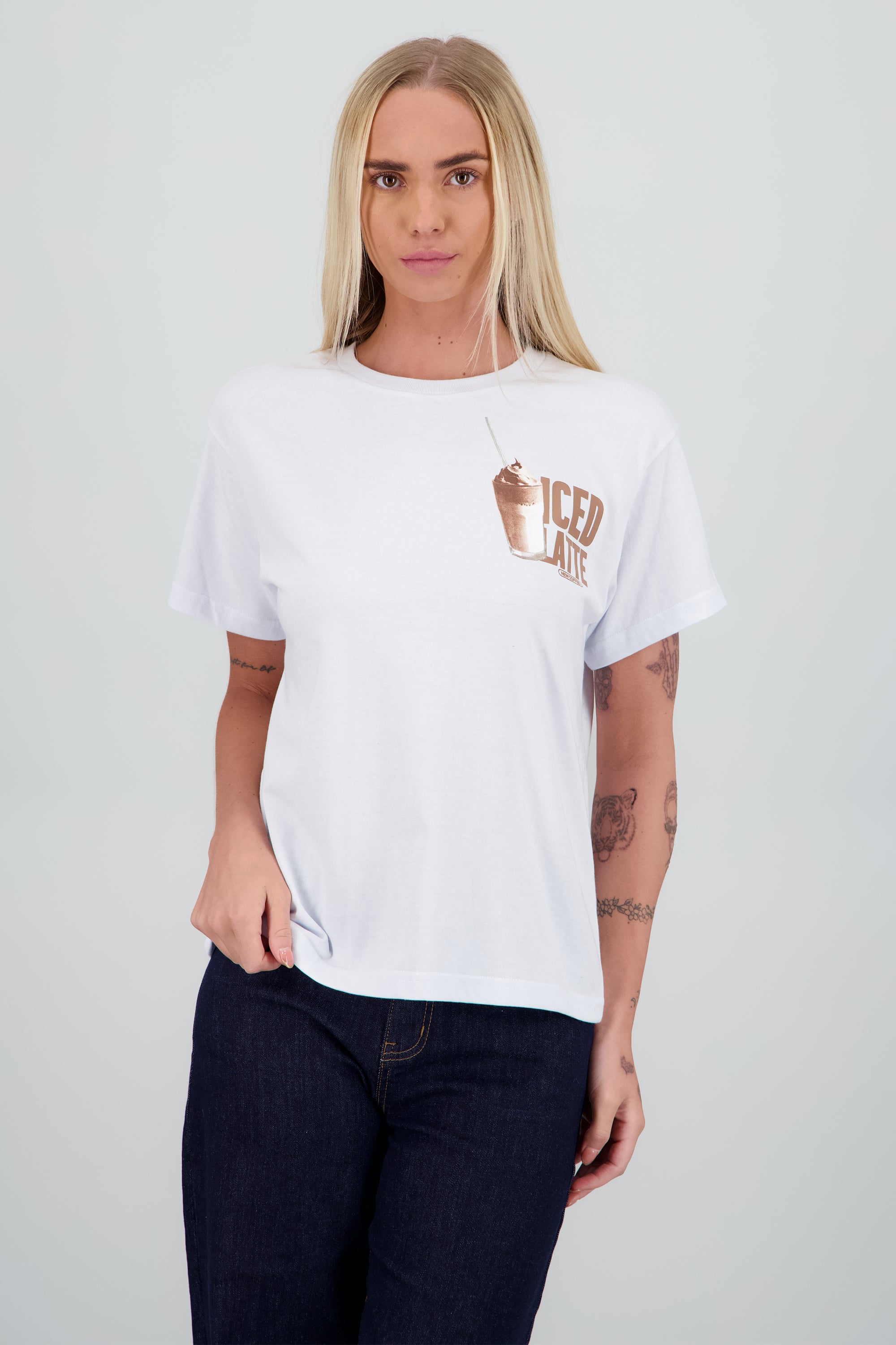 Playera estampada iced latte BLANCO