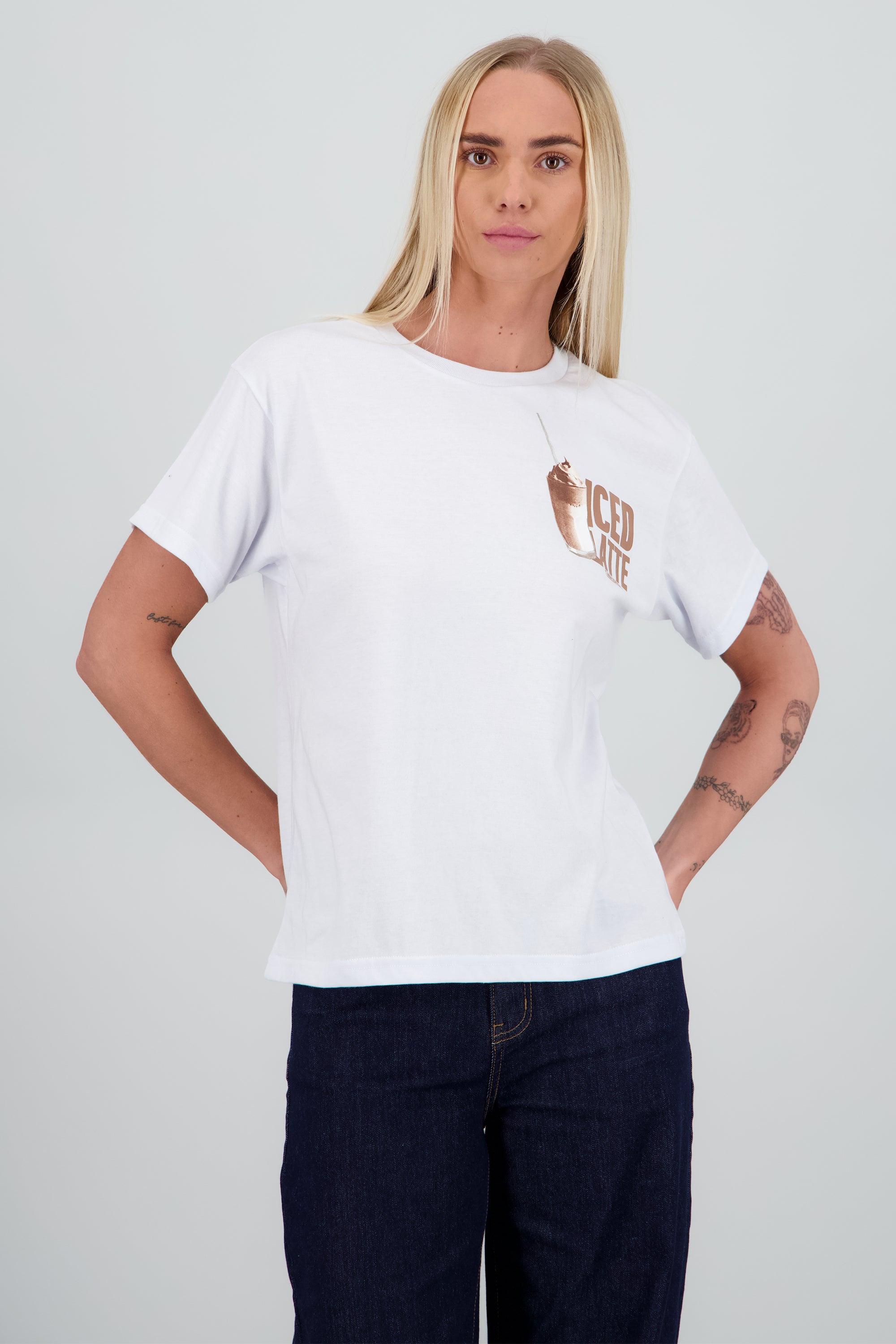 Playera estampada iced latte BLANCO