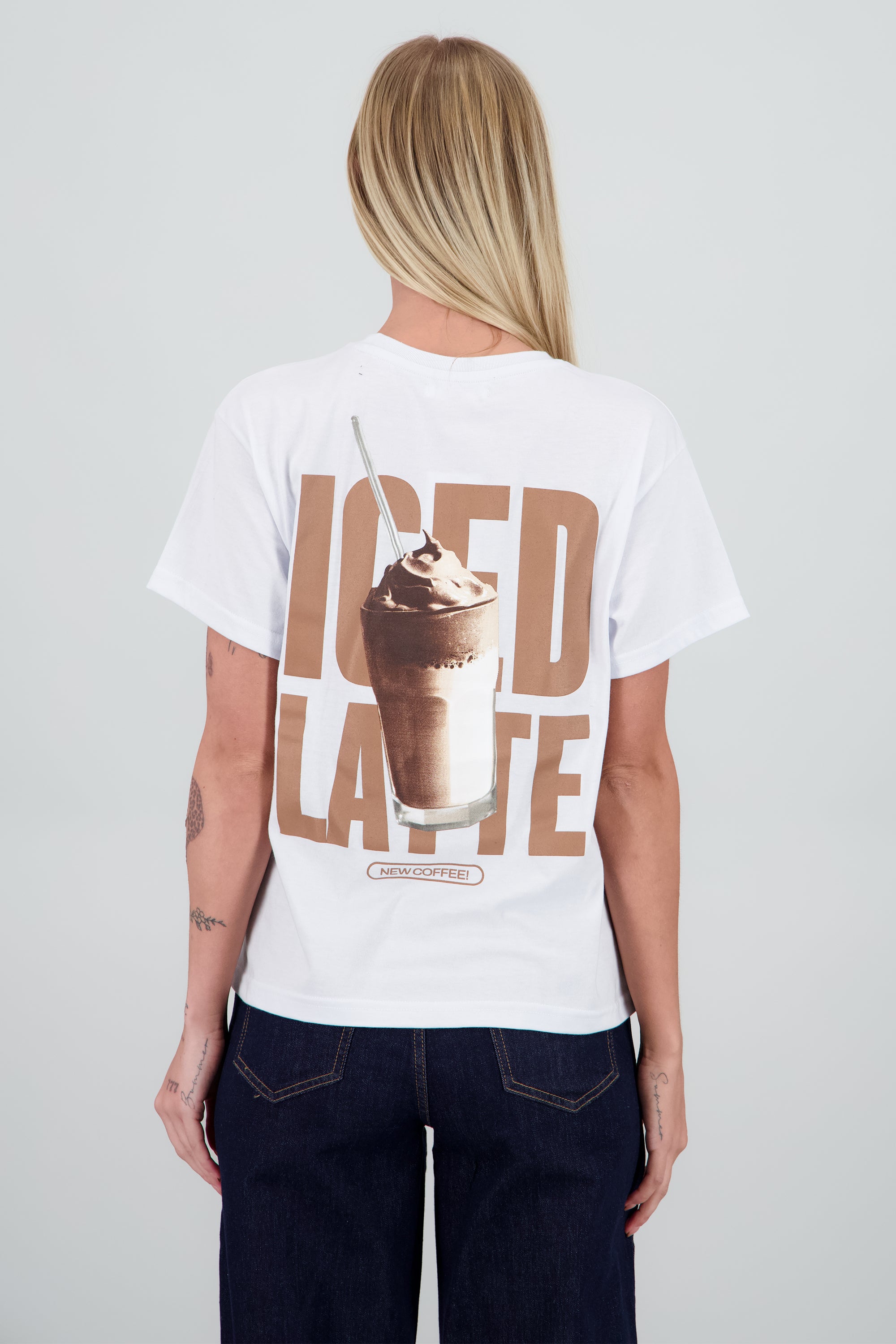 Playera estampada iced latte BLANCO