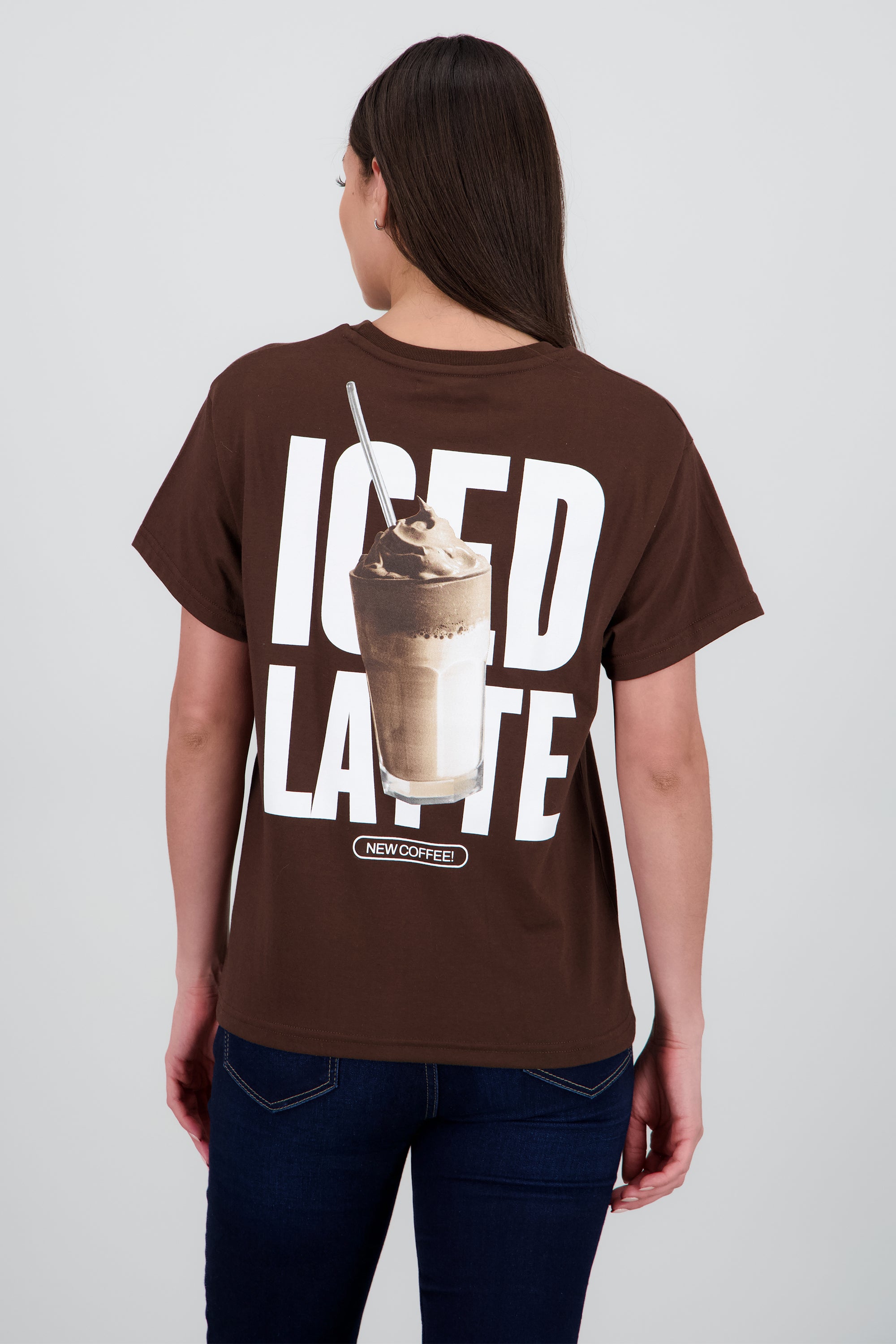 Playera estampada iced latte CHOCOLATE