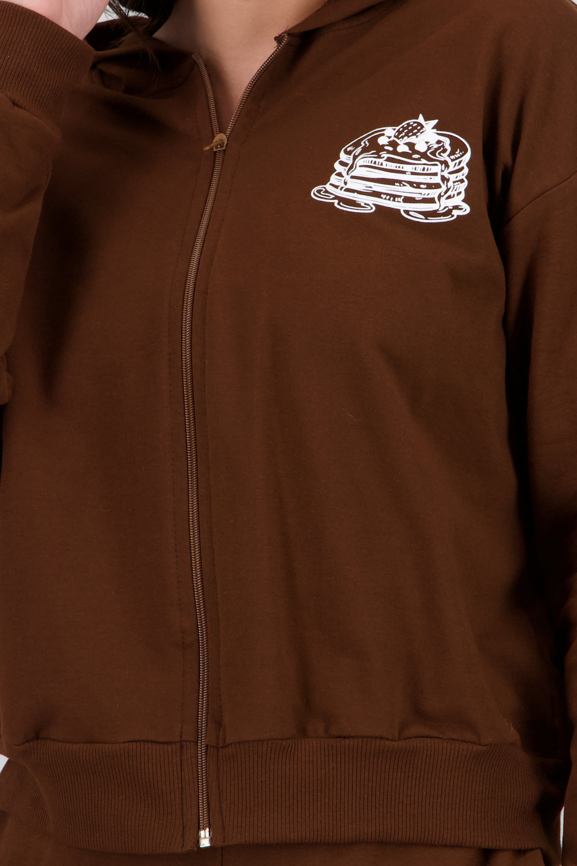 Sudadera con cierre estampado pancakes CAFE