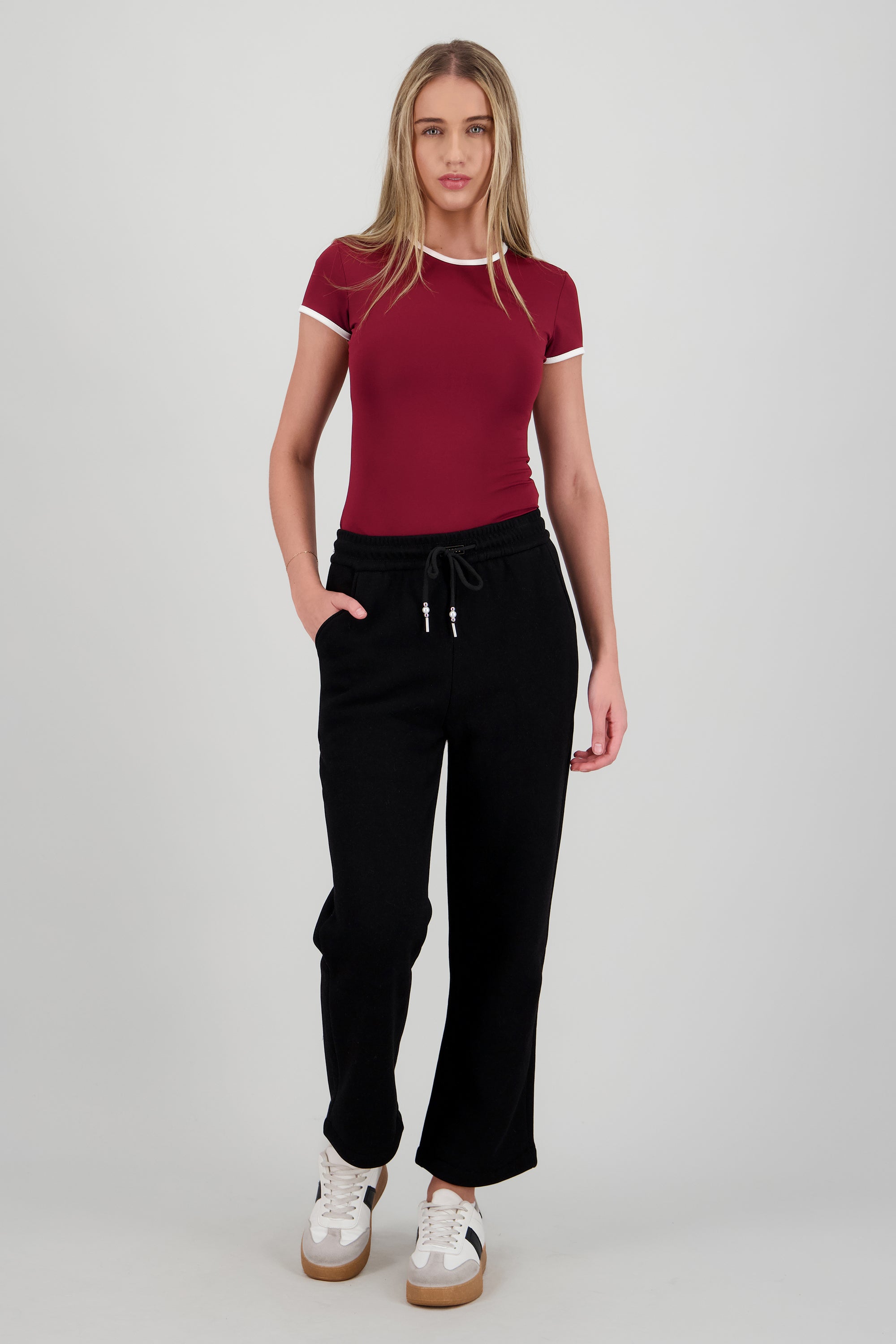 Pantalon amplio forrado peluche NEGRO