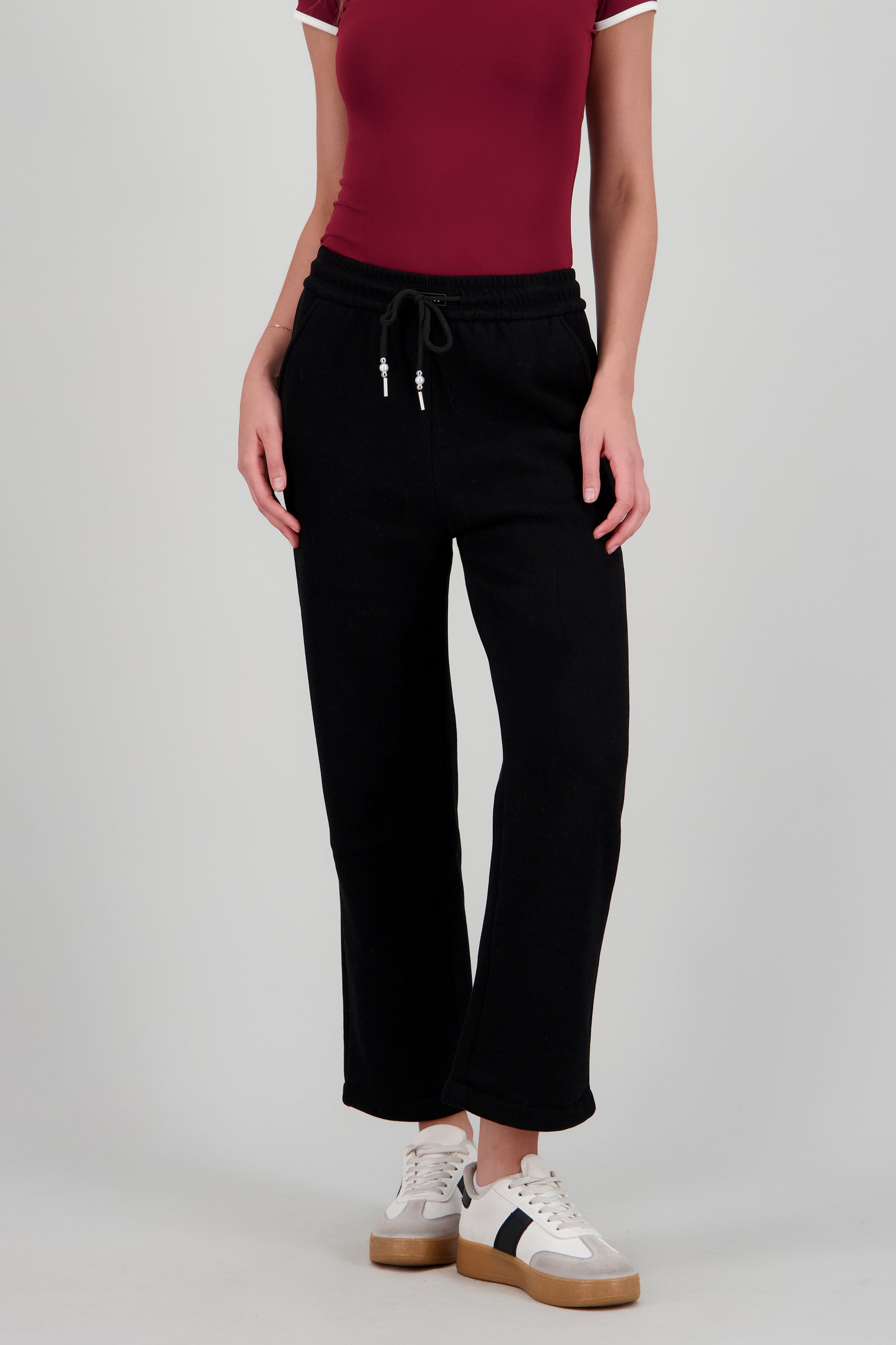 Pantalon amplio forrado peluche NEGRO